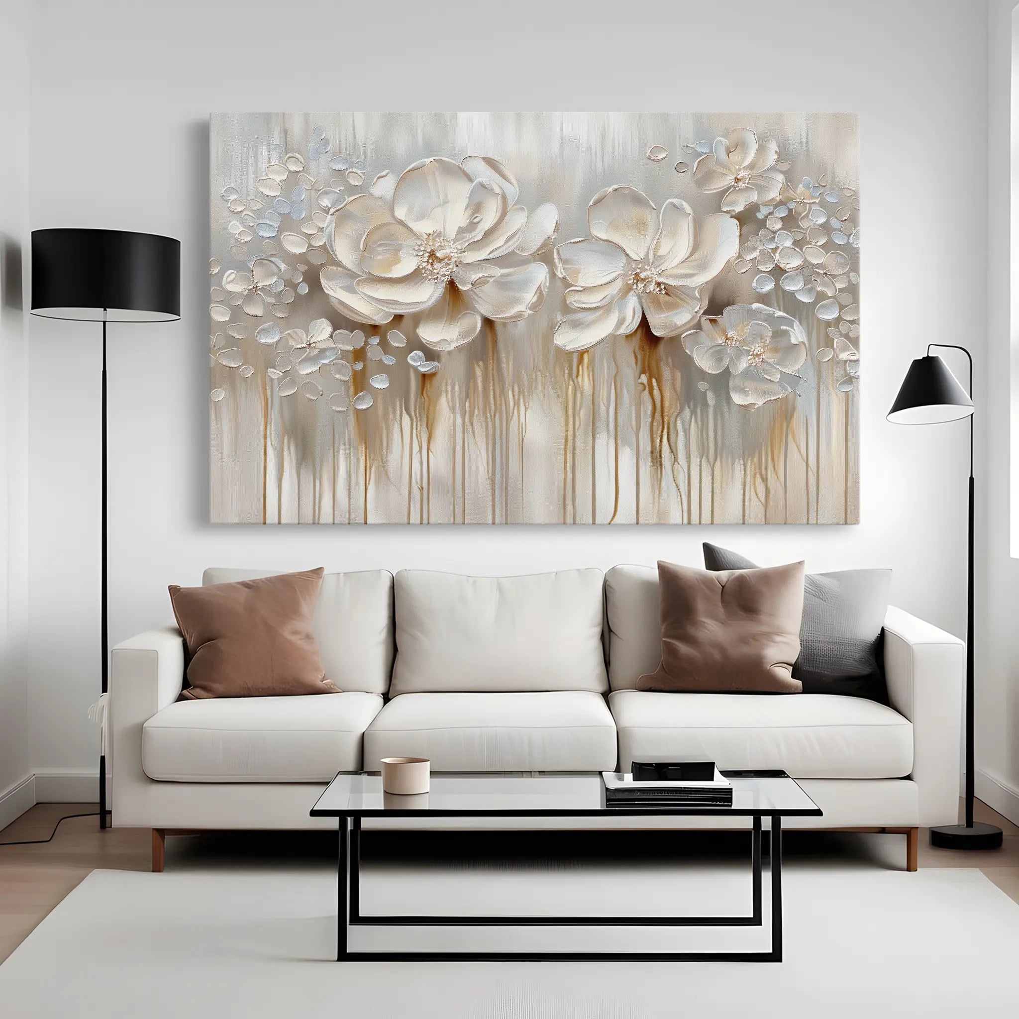 Floral Canvas Wall Art WAD855-F 90 x 60 cm / Stretched on hidden frame