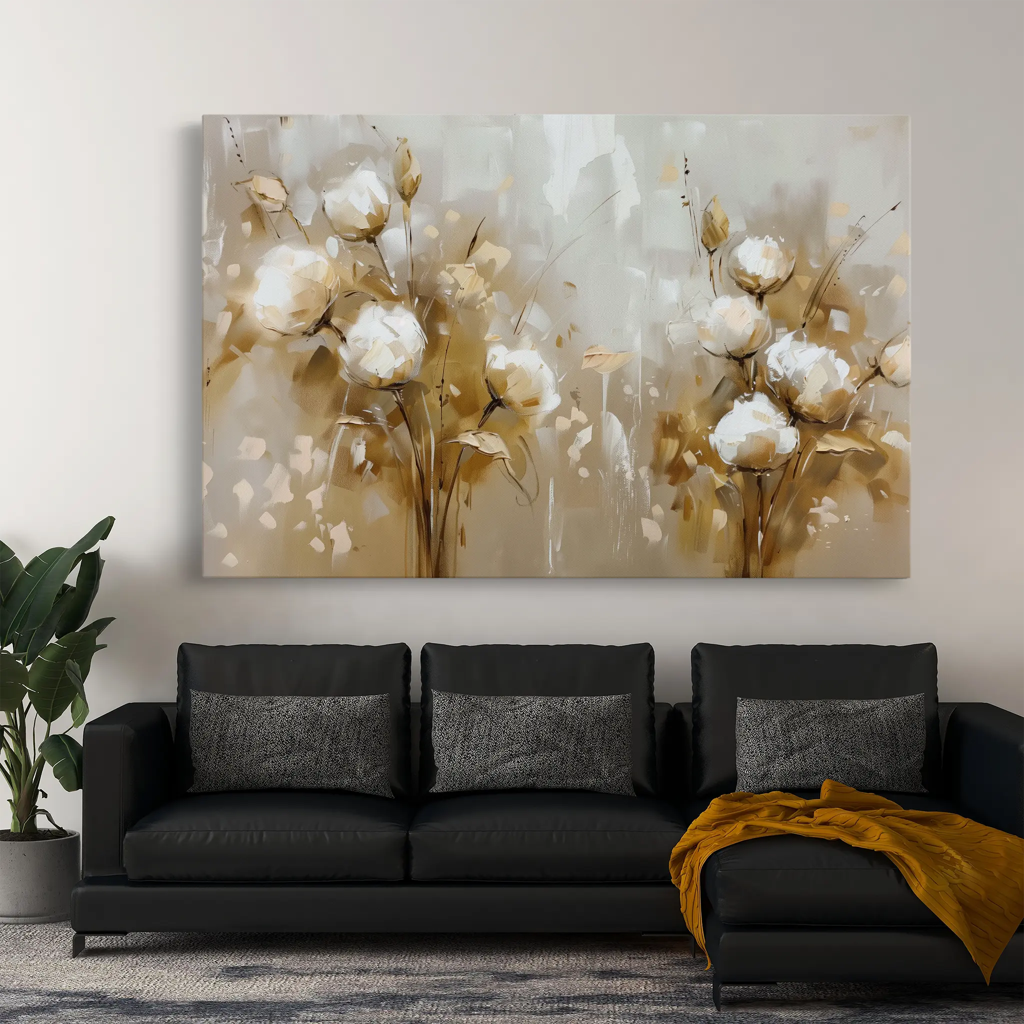 Floral Canvas Wall Art WAD856-F 90 x 60 cm / Stretched on hidden frame