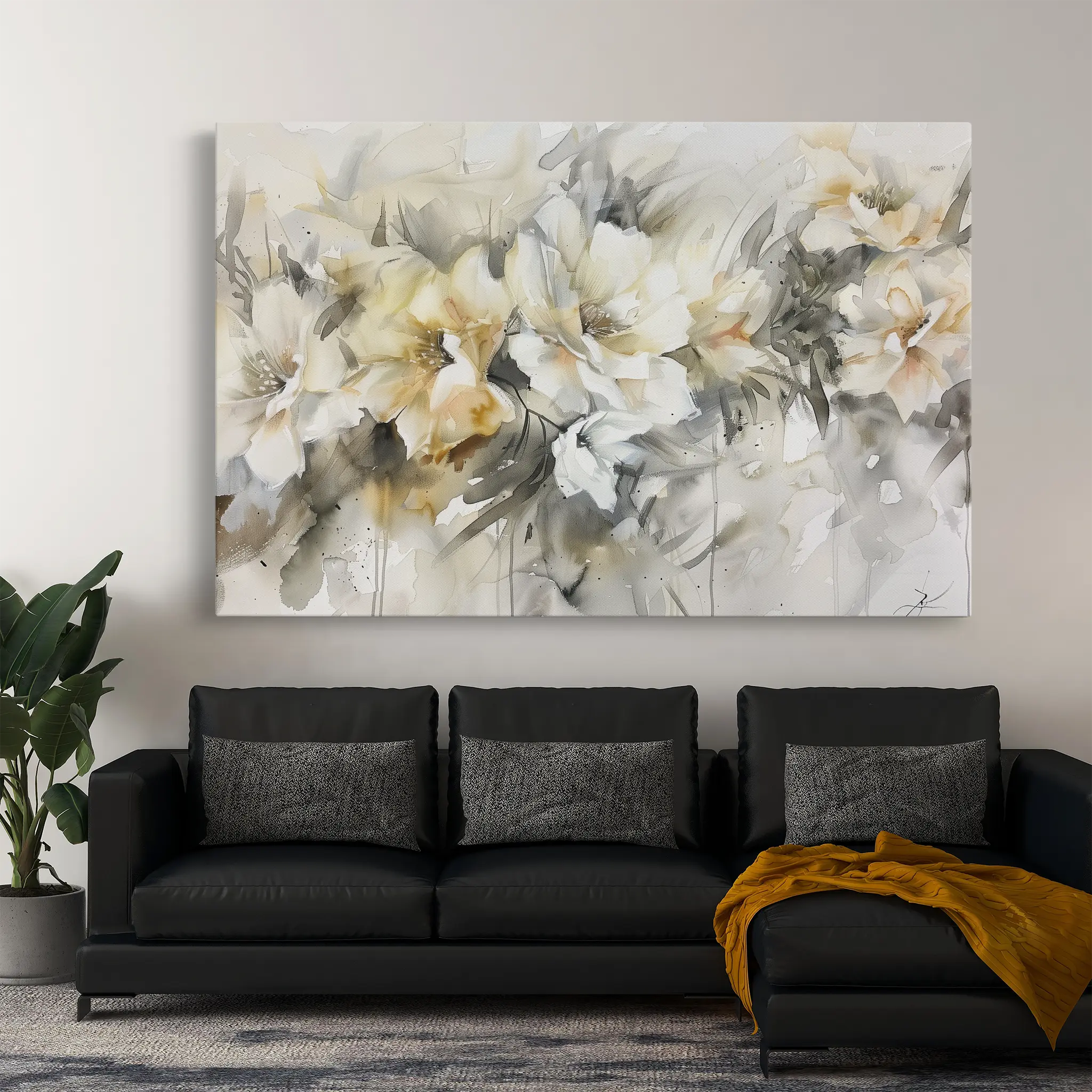 Floral Canvas Wall Art WAD857-F 90 x 60 cm / Stretched on hidden frame