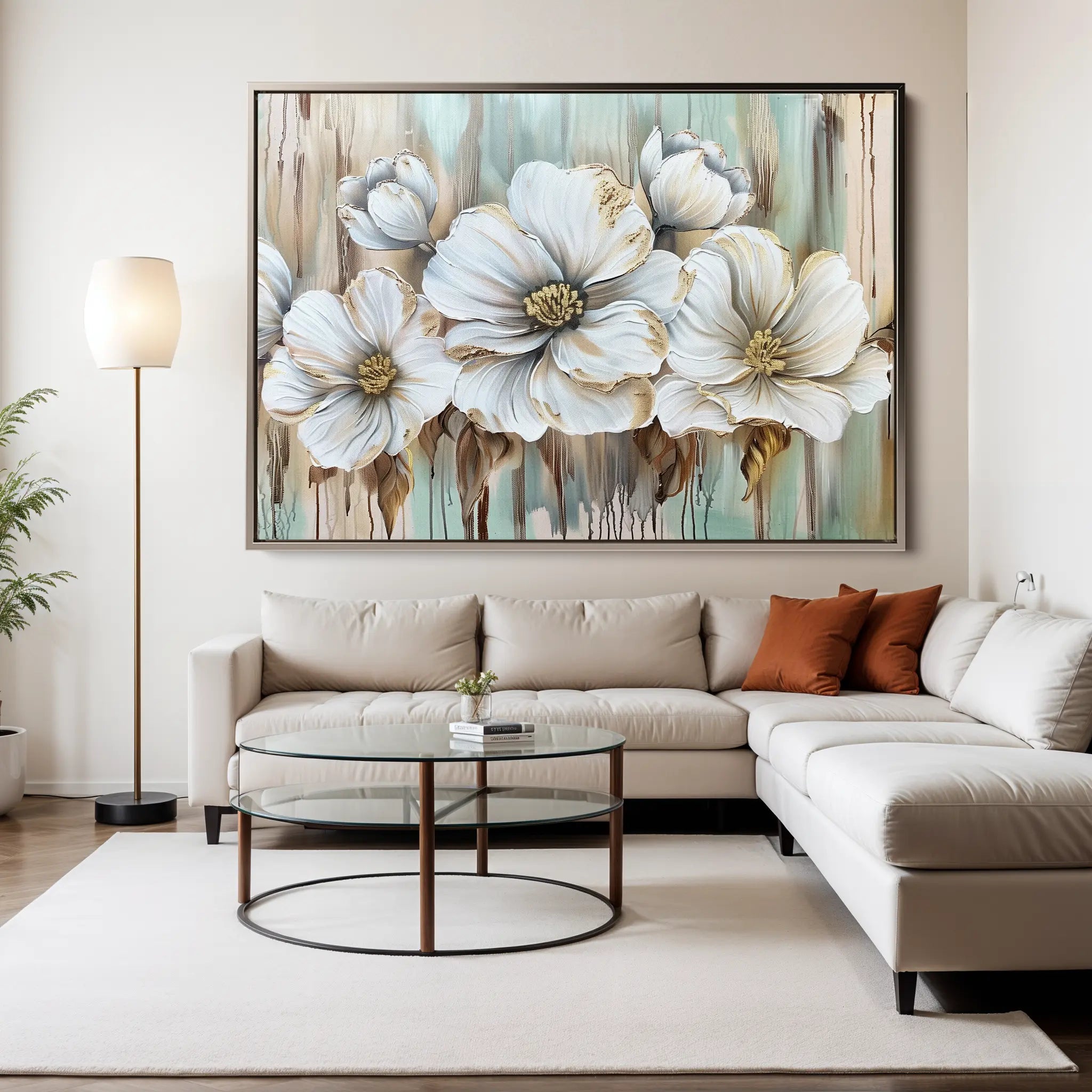 Floral Canvas Wall Art WAD858-F 90 x 60 cm / Stretched on hidden frame