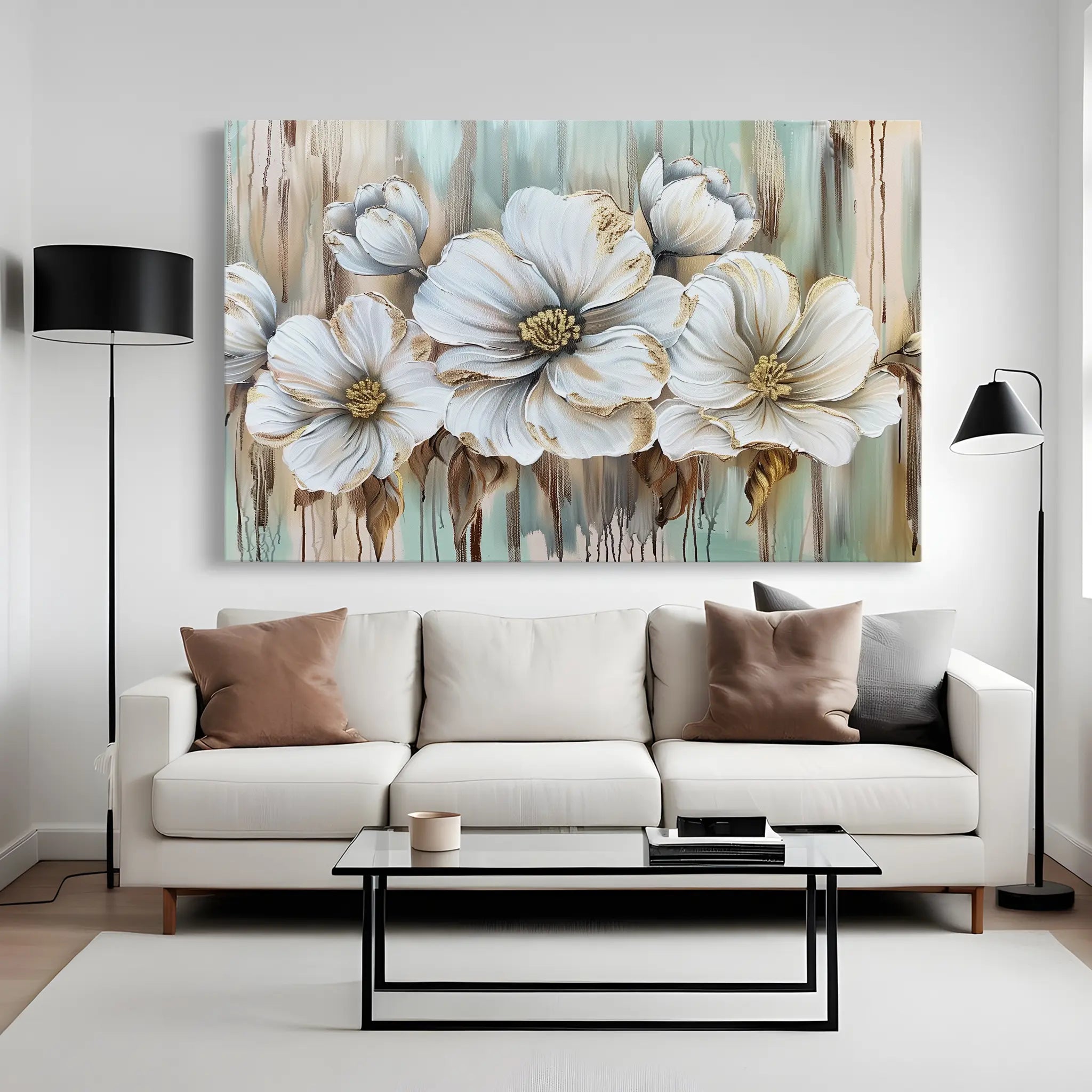 Floral Canvas Wall Art WAD858-F 90 x 60 cm / Stretched on hidden frame