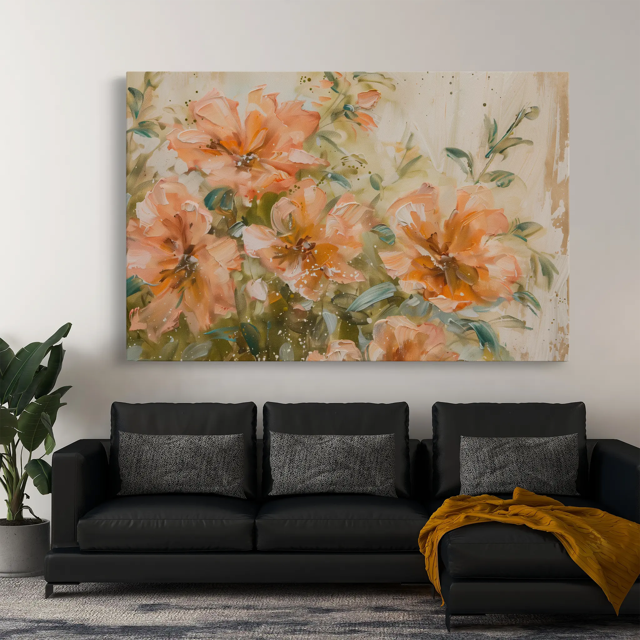 Floral Canvas Wall Art WAD859-F 90 x 60 cm / Stretched on hidden frame