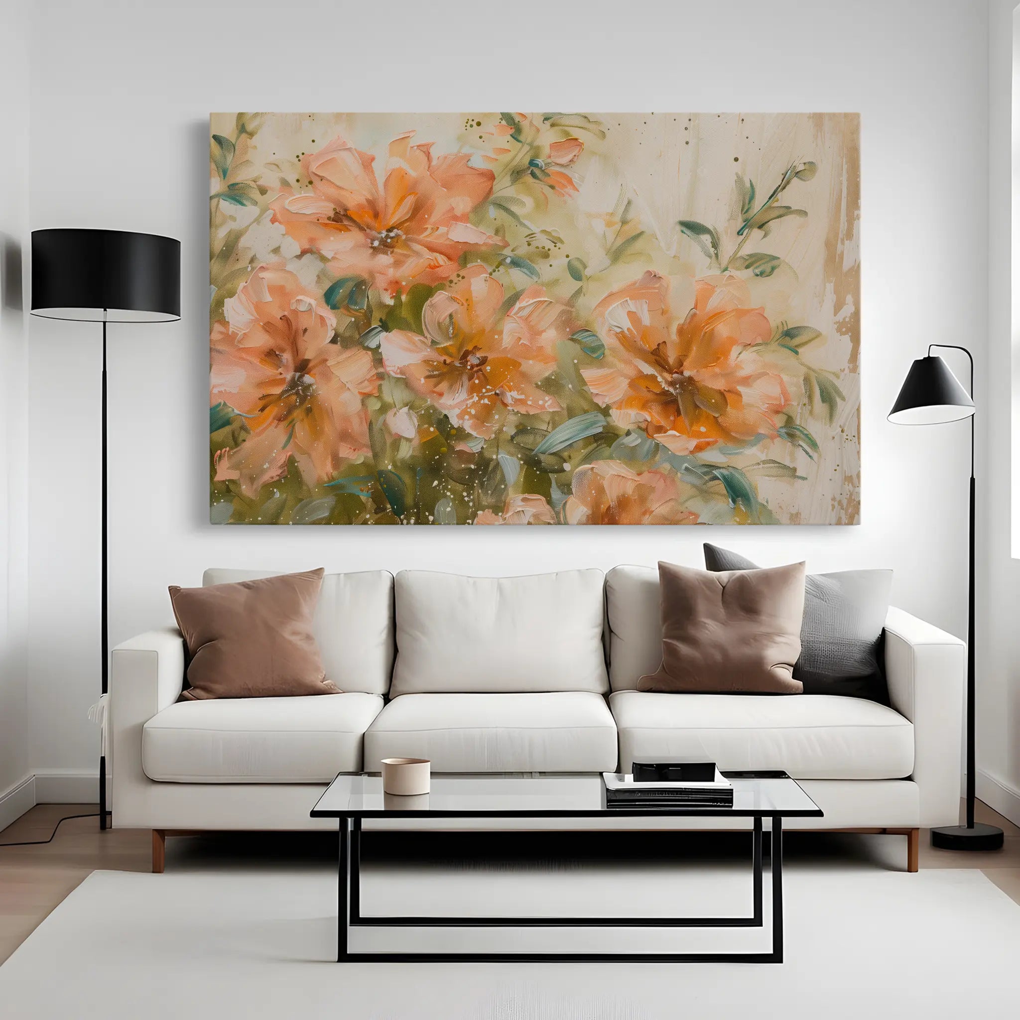 Floral Canvas Wall Art WAD859-F 90 x 60 cm / Stretched on hidden frame