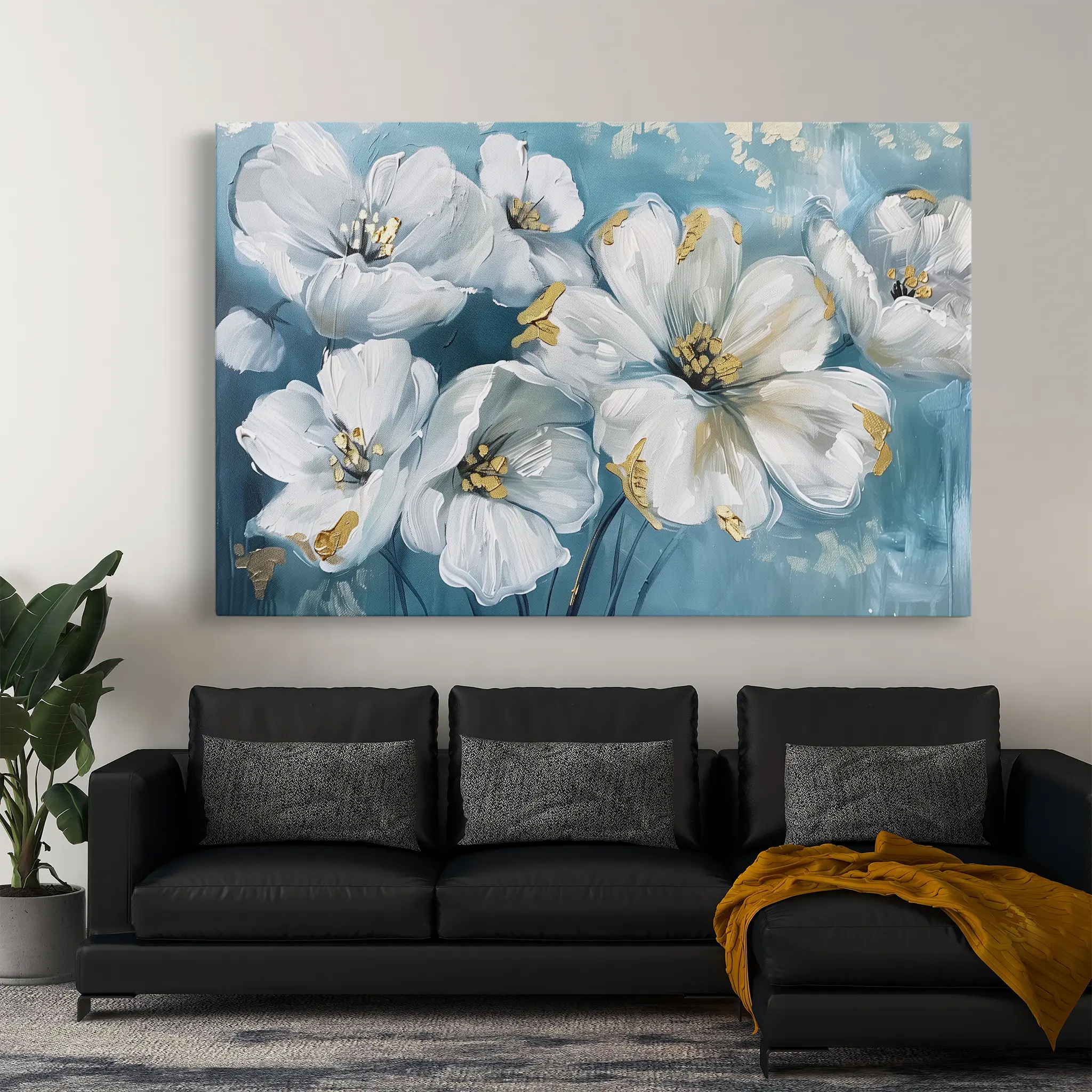 Floral Canvas Wall Art WAD861-F 90 x 60 cm / Stretched on hidden frame