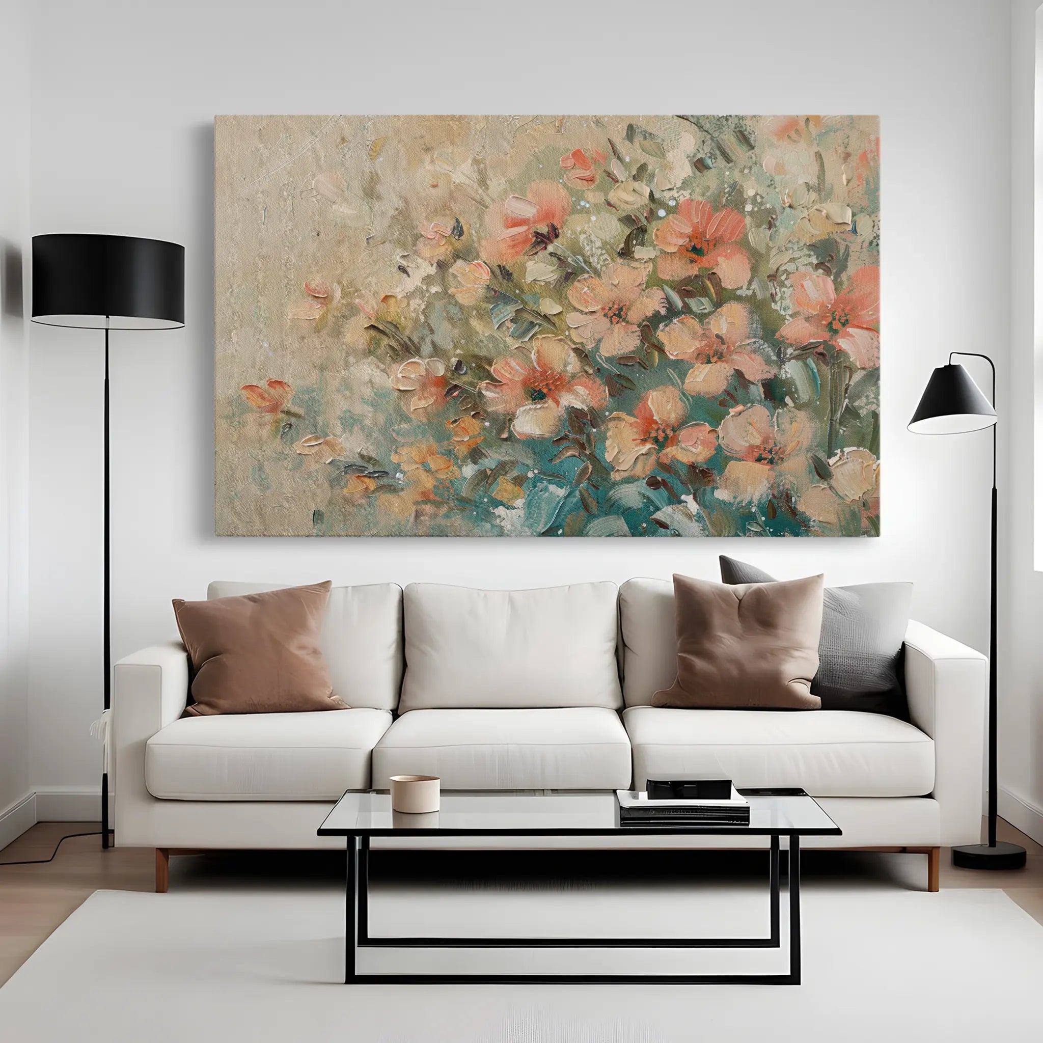 Floral Canvas Wall Art WAD862-F 90 x 60 cm / Stretched on hidden frame