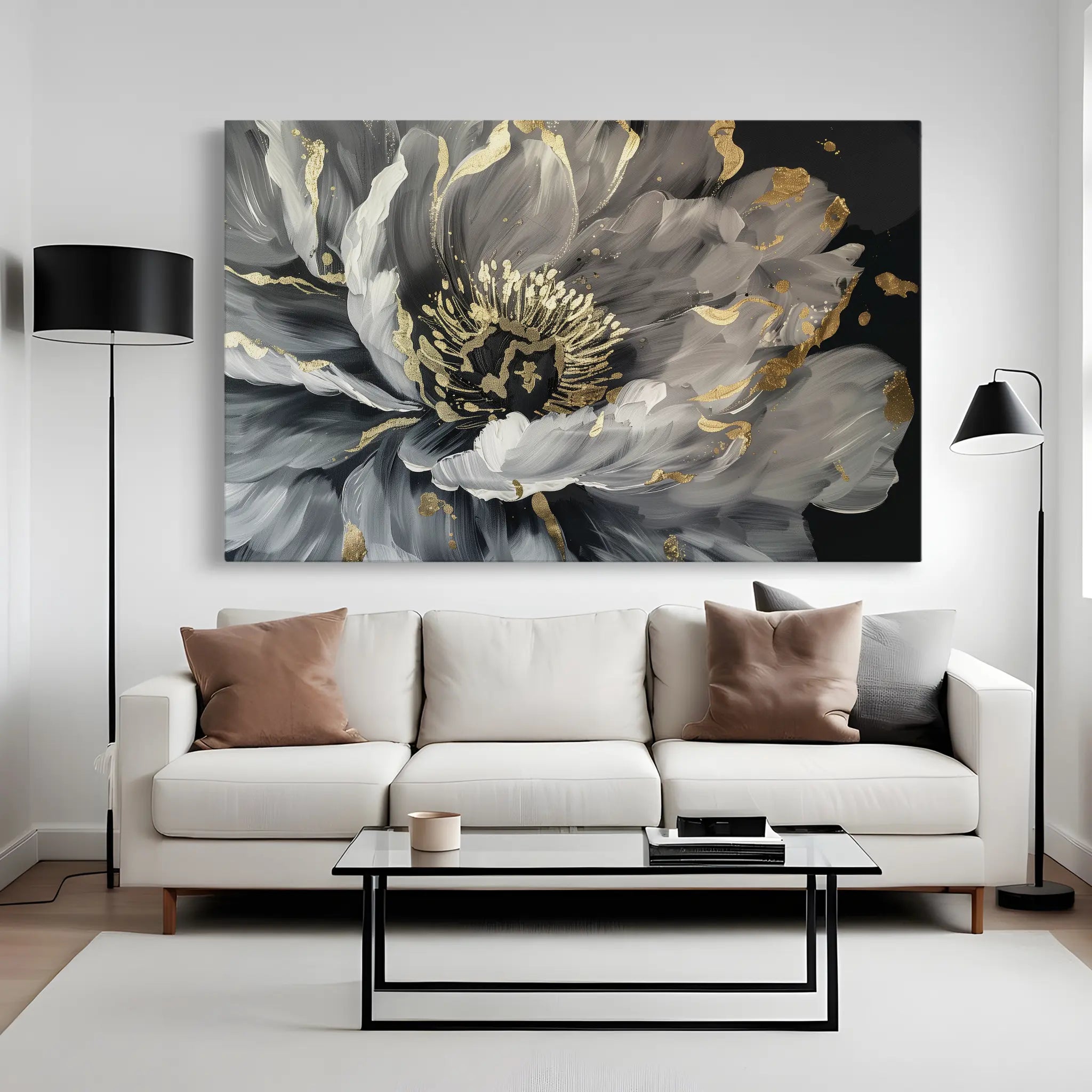 Floral Canvas Wall Art WAD863-F 90 x 60 cm / Stretched on hidden frame