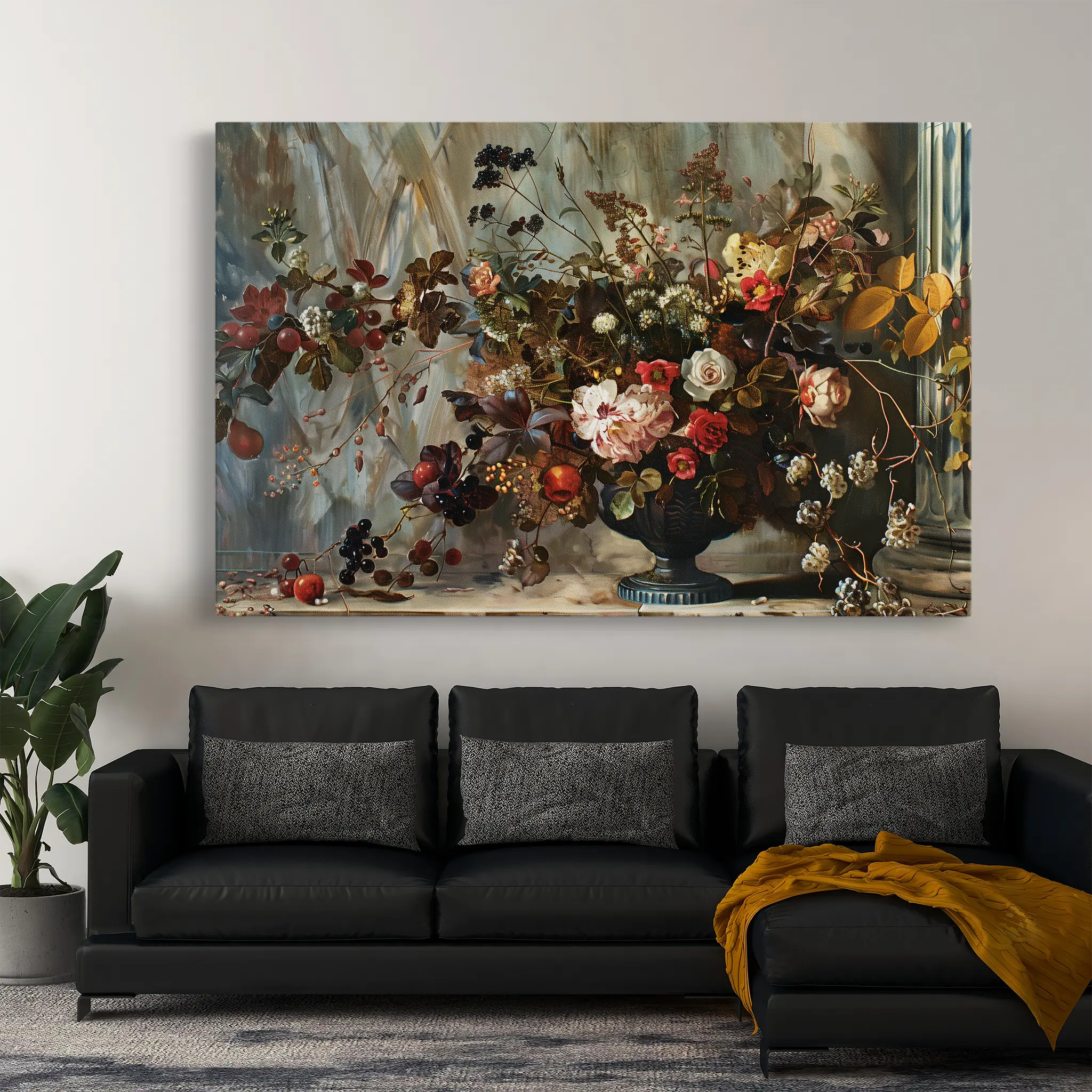 Floral Canvas Wall Art WAD864-F 90 x 60 cm / Stretched on hidden frame