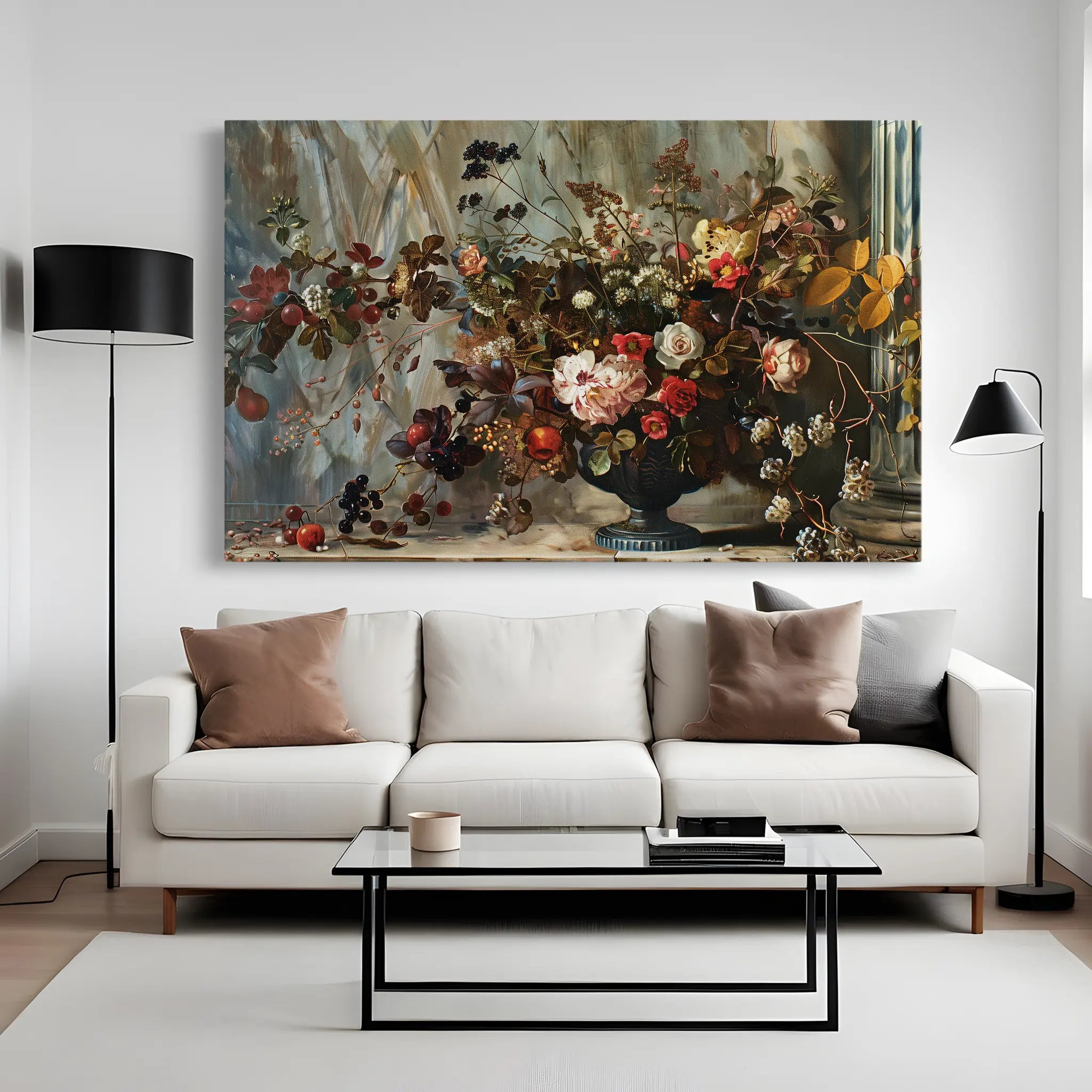 Floral Canvas Wall Art WAD864-F 90 x 60 cm / Stretched on hidden frame