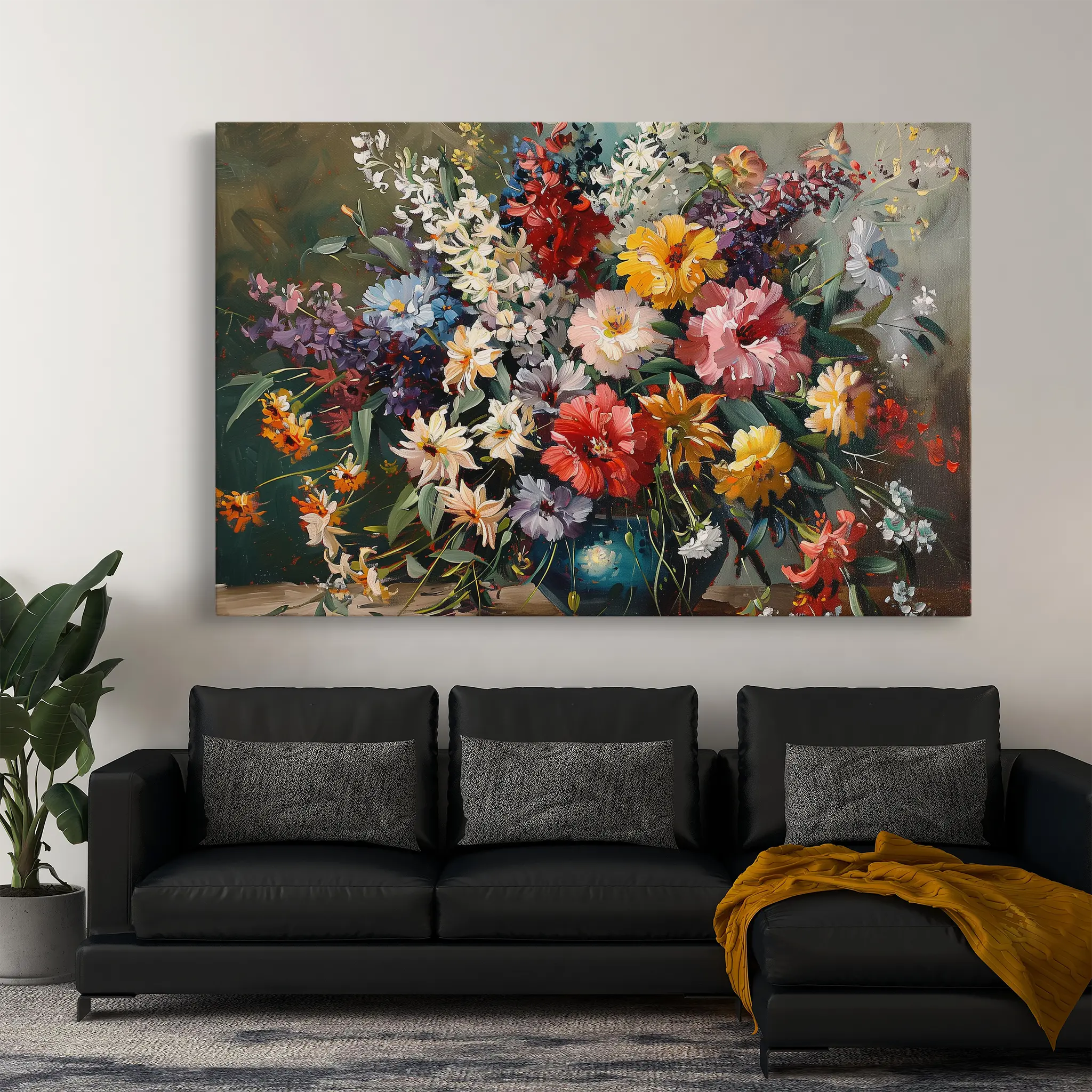 Floral Canvas Wall Art WAD865-F 90 x 60 cm / Stretched on hidden frame