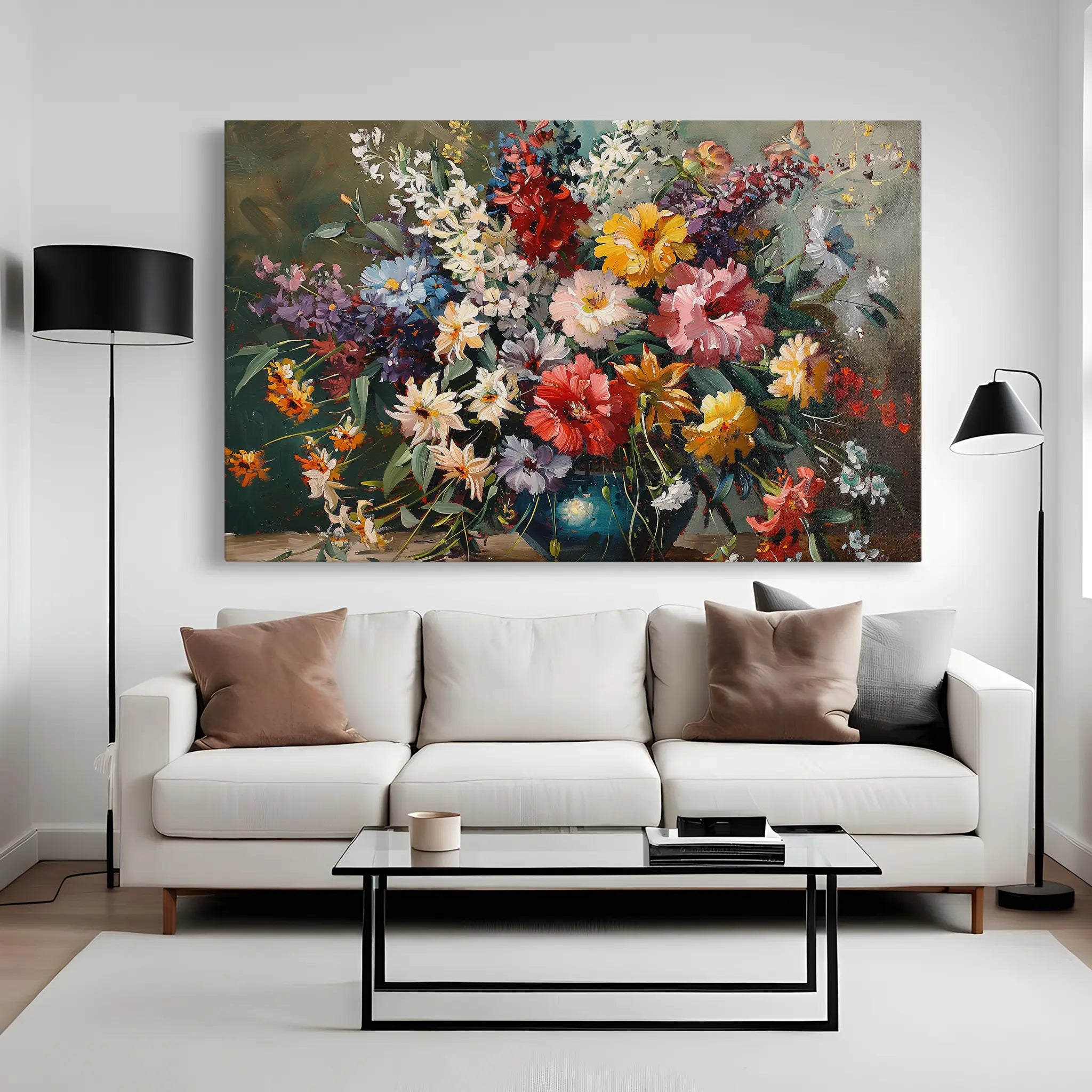 Floral Canvas Wall Art WAD865-F 90 x 60 cm / Stretched on hidden frame