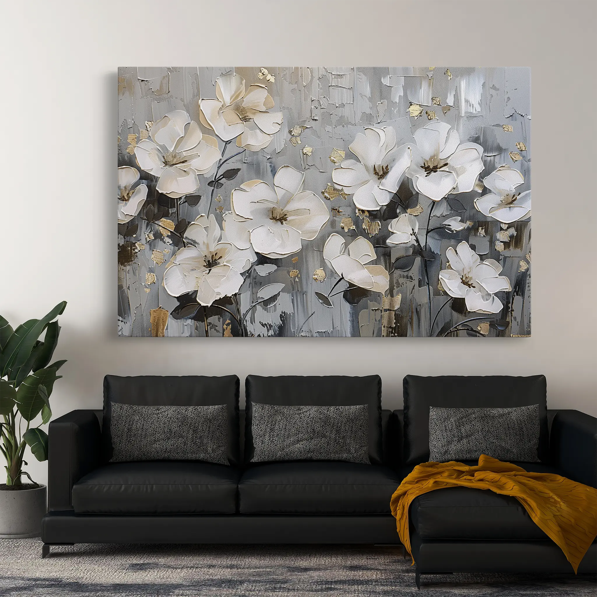 Floral Canvas Wall Art WAD869-F 90 x 60 cm / Stretched on hidden frame