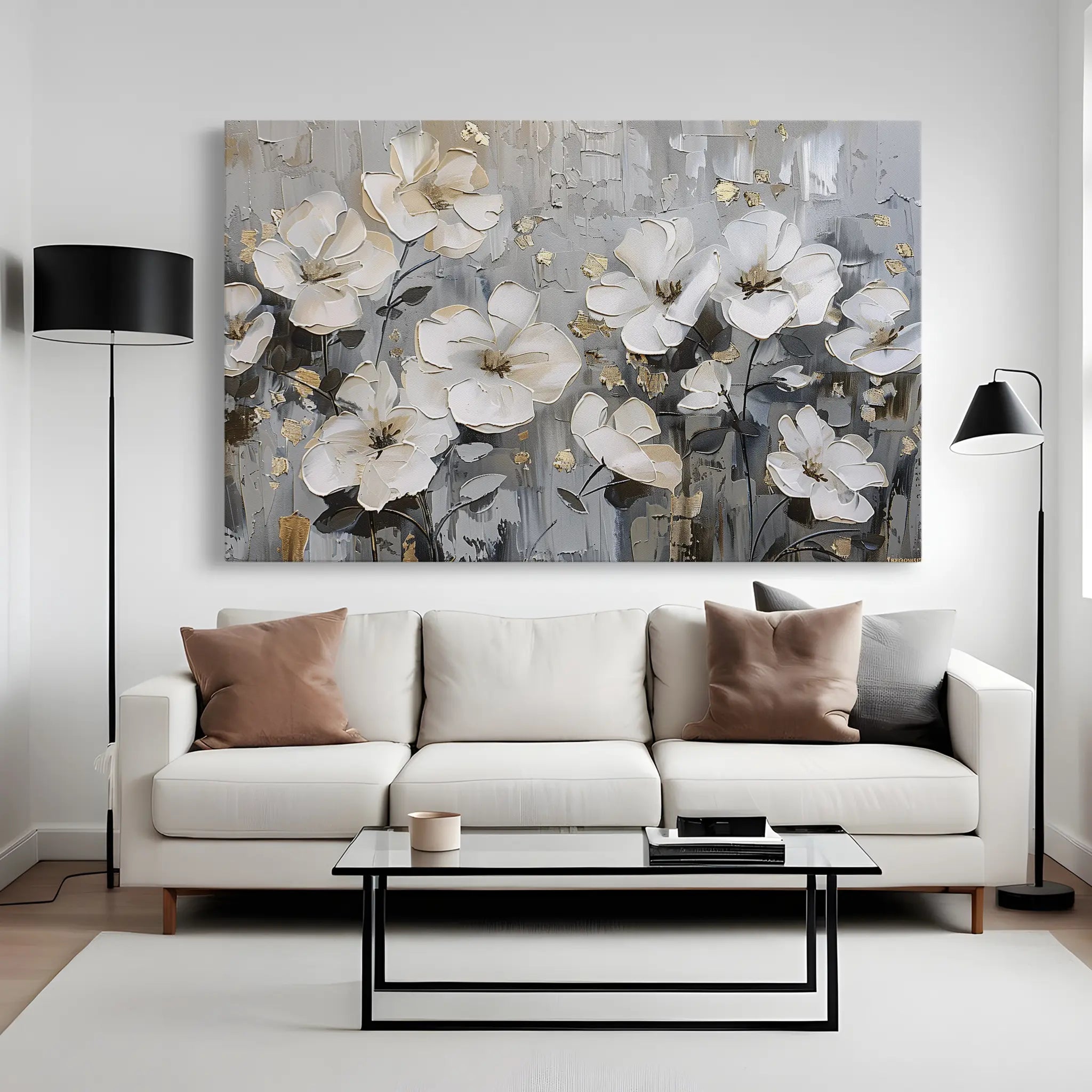 Floral Canvas Wall Art WAD869-F 90 x 60 cm / Stretched on hidden frame