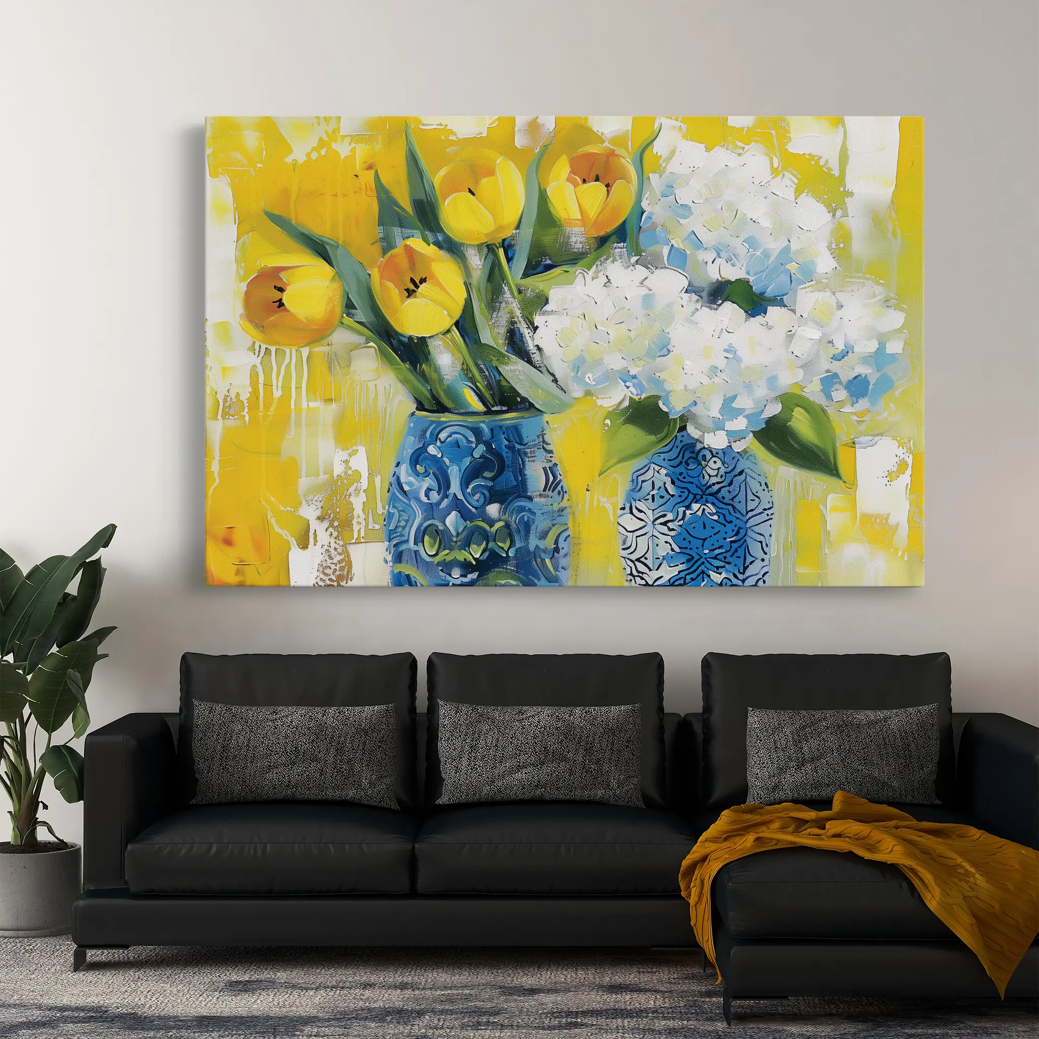 Floral Canvas Wall Art WAD870-F 90 x 60 cm / Stretched on hidden frame