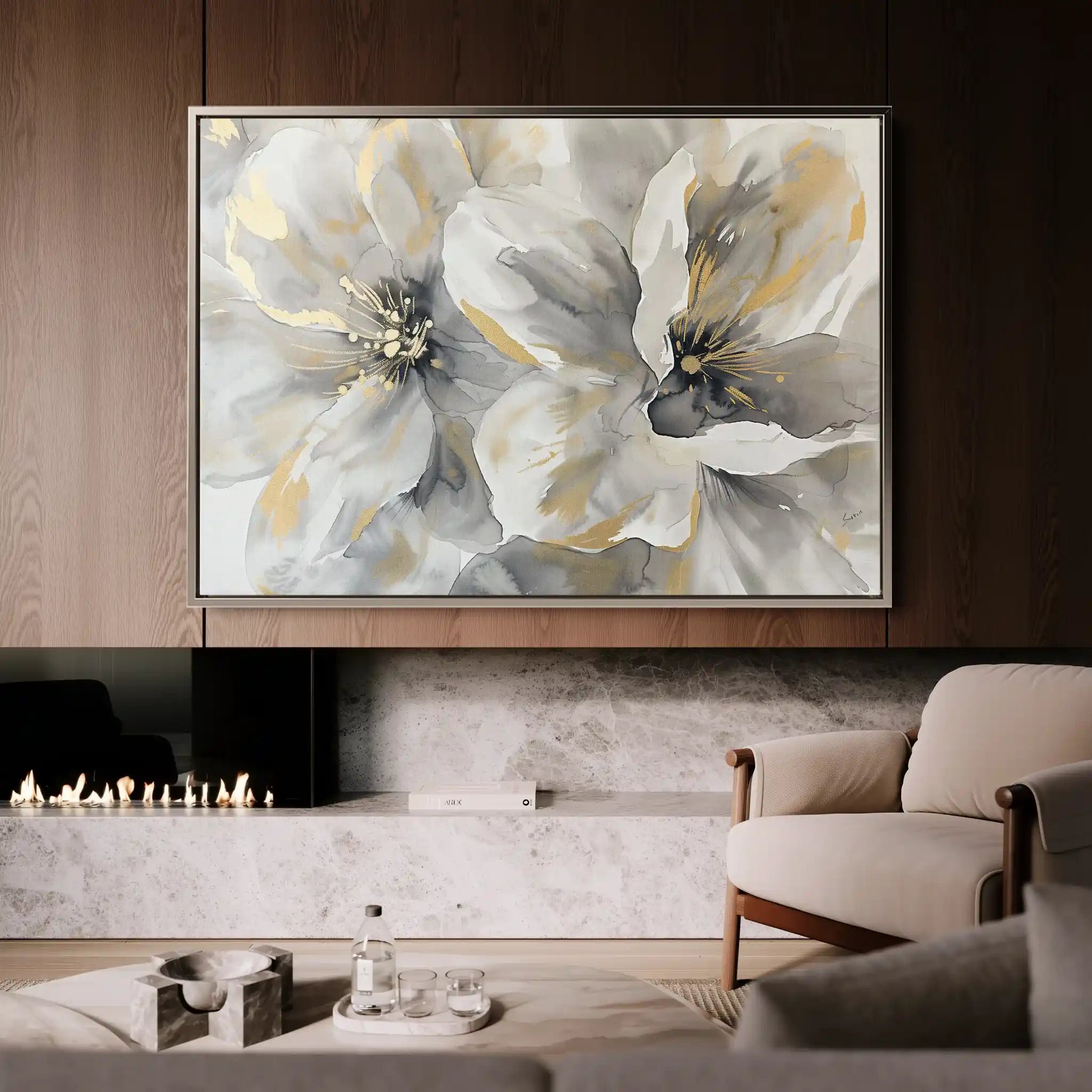 Floral Canvas Wall Art WAD872-F 90 x 60 cm / Stretched on hidden frame