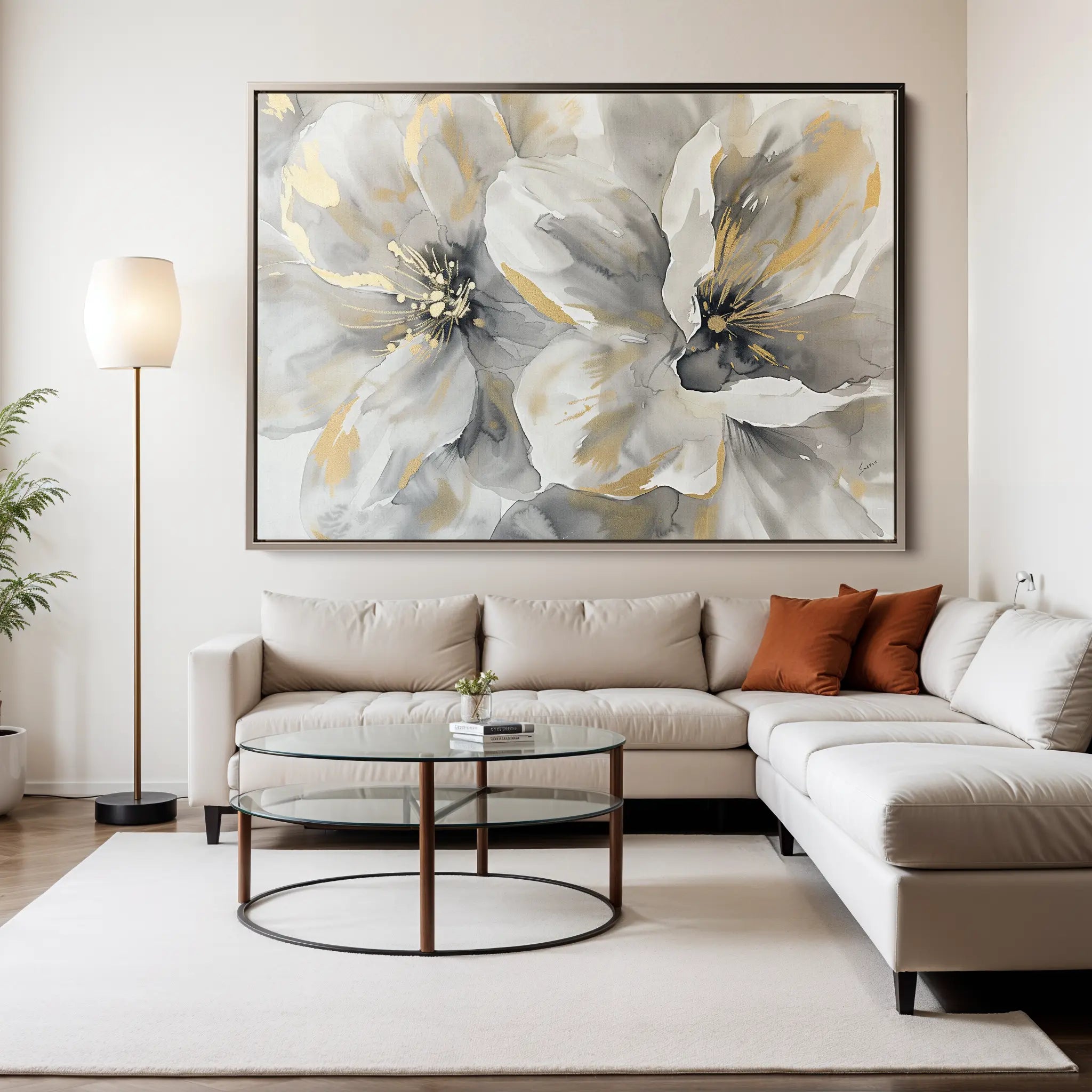 Floral Canvas Wall Art WAD872-F 90 x 60 cm / Stretched on hidden frame