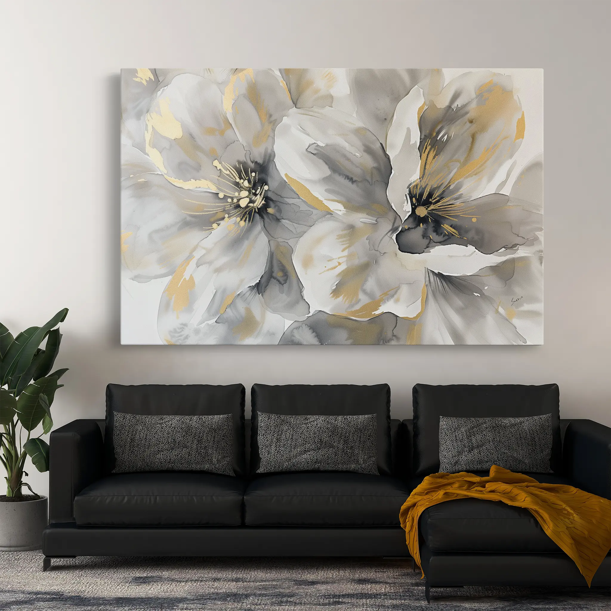 Floral Canvas Wall Art WAD872-F 90 x 60 cm / Stretched on hidden frame