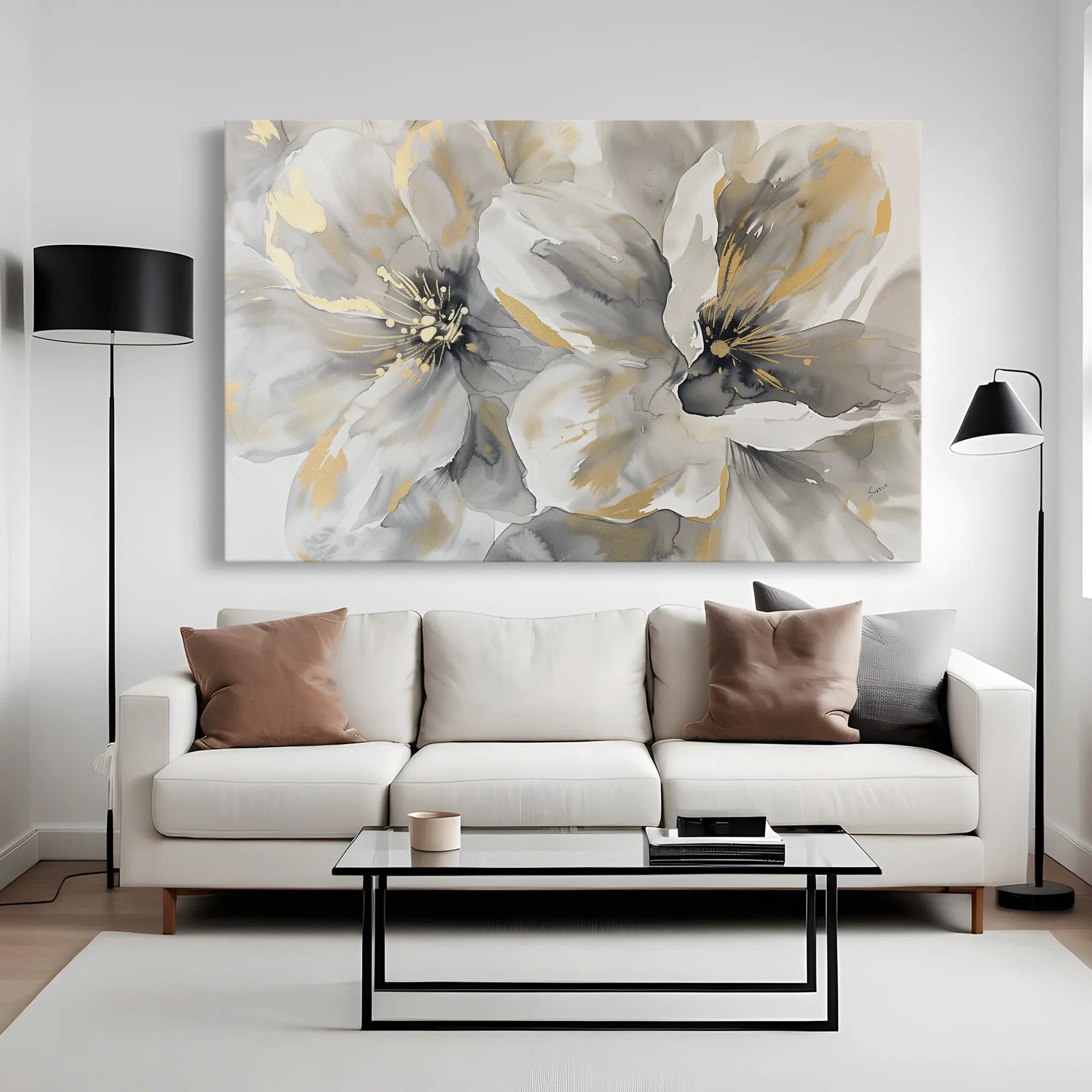 Floral Canvas Wall Art WAD872-F 90 x 60 cm / Stretched on hidden frame