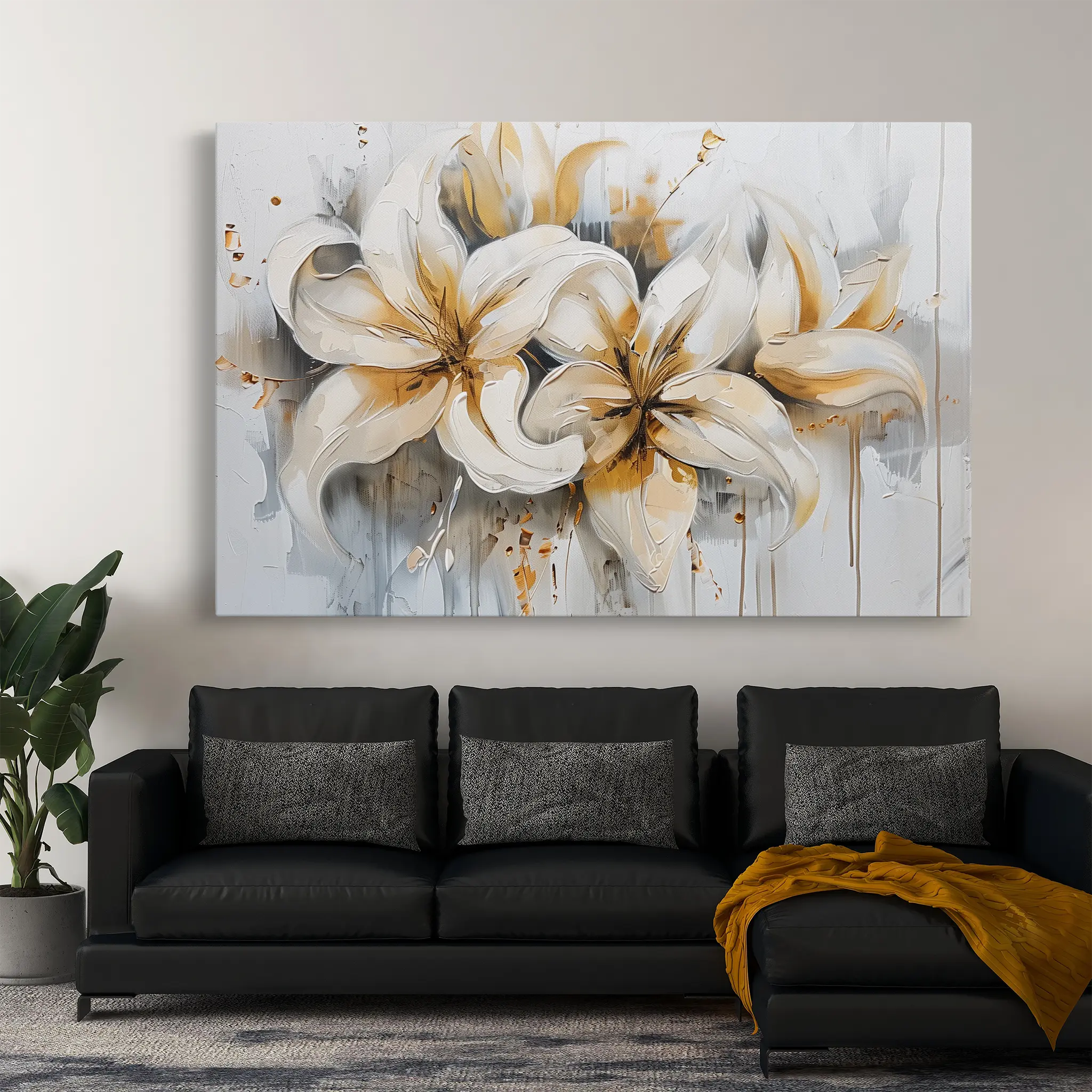 Floral Canvas Wall Art WAD873-F 90 x 60 cm / Stretched on hidden frame