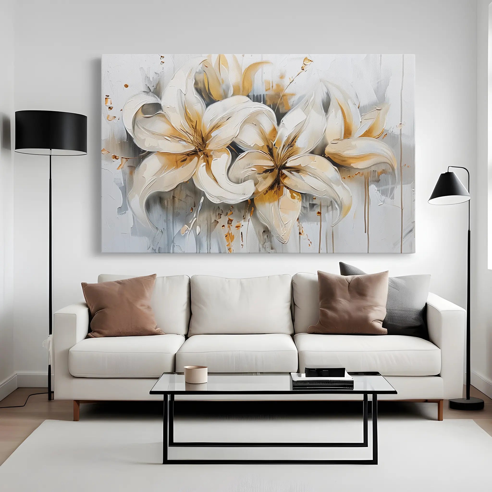 Floral Canvas Wall Art WAD873-F 90 x 60 cm / Stretched on hidden frame