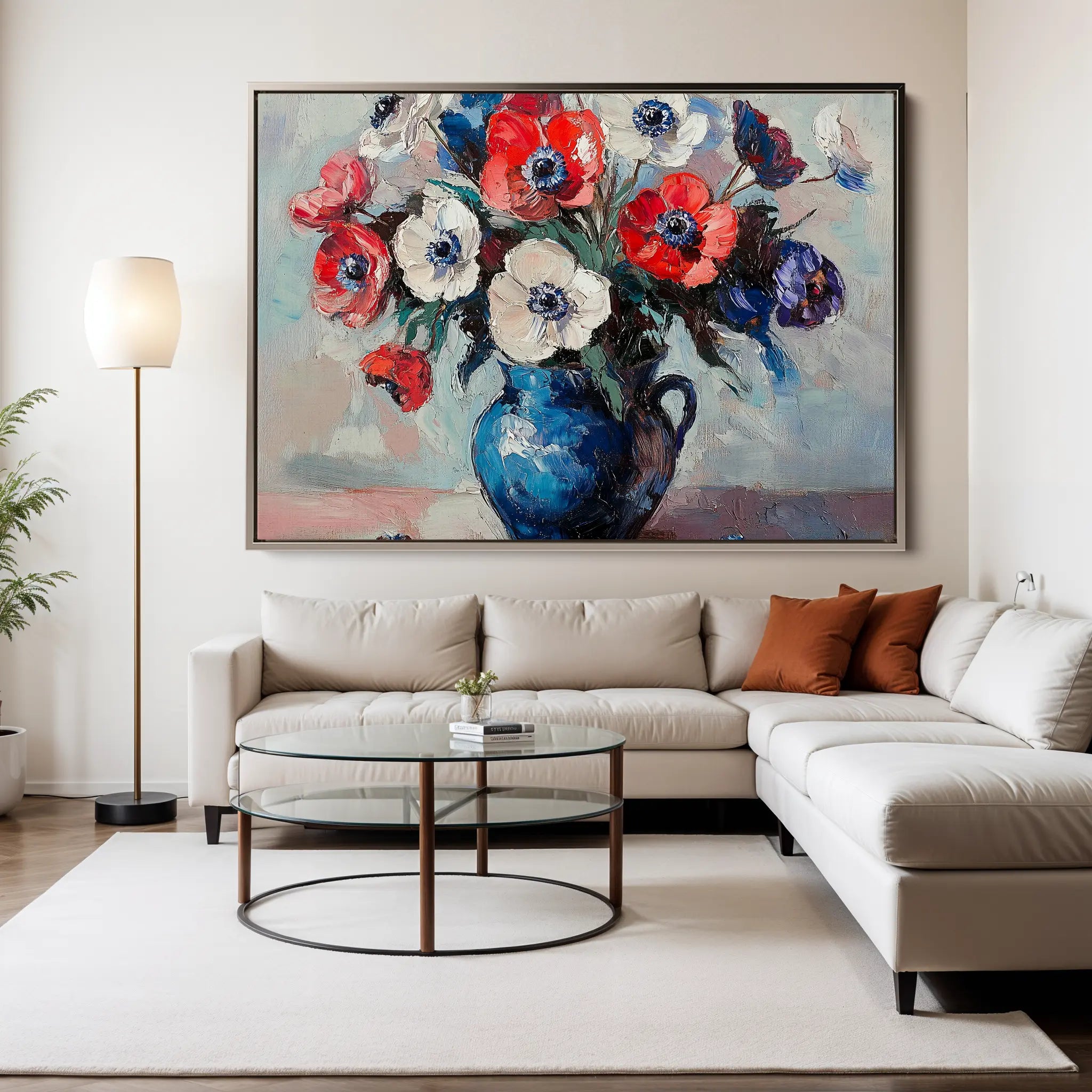 Floral Canvas Wall Art WAD874-F 90 x 60 cm / Stretched on hidden frame