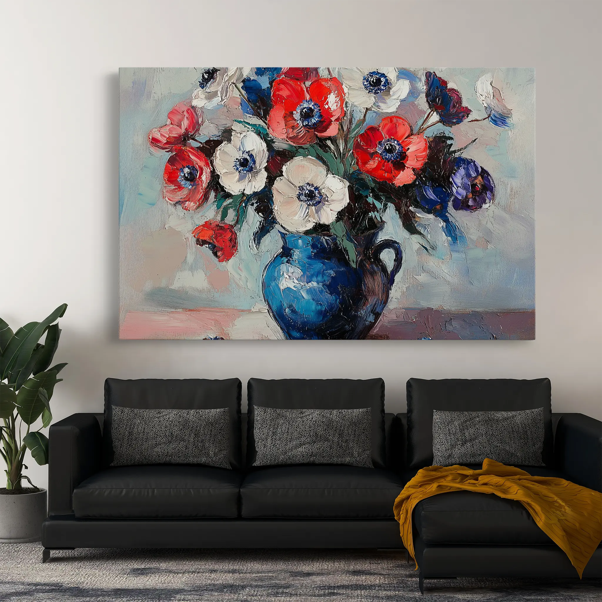 Floral Canvas Wall Art WAD874-F 90 x 60 cm / Stretched on hidden frame