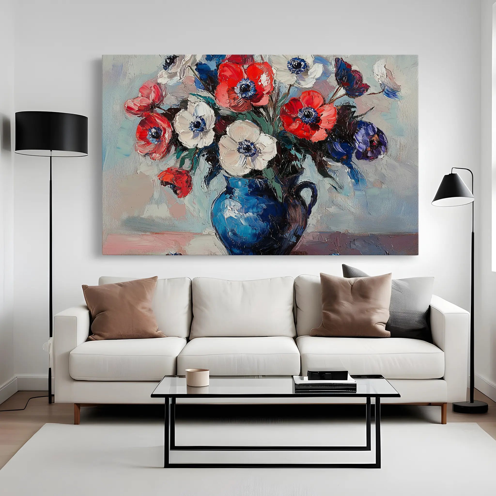 Floral Canvas Wall Art WAD874-F 90 x 60 cm / Stretched on hidden frame