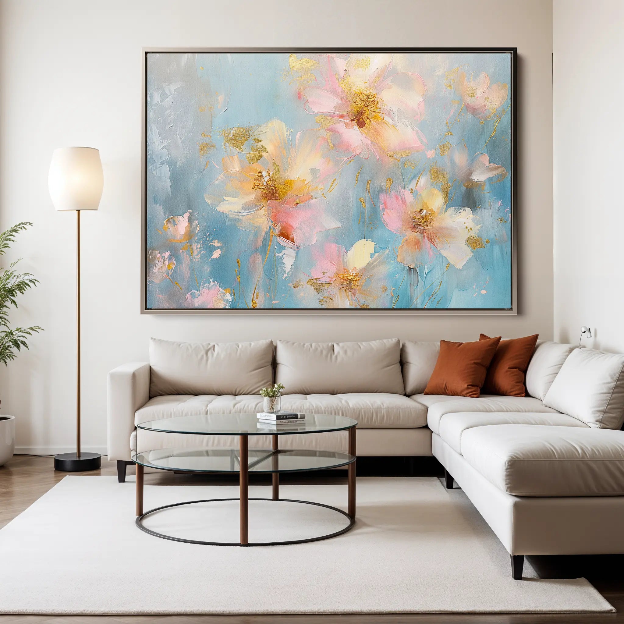 Floral Canvas Wall Art WAD875-F 90 x 60 cm / Stretched on hidden frame