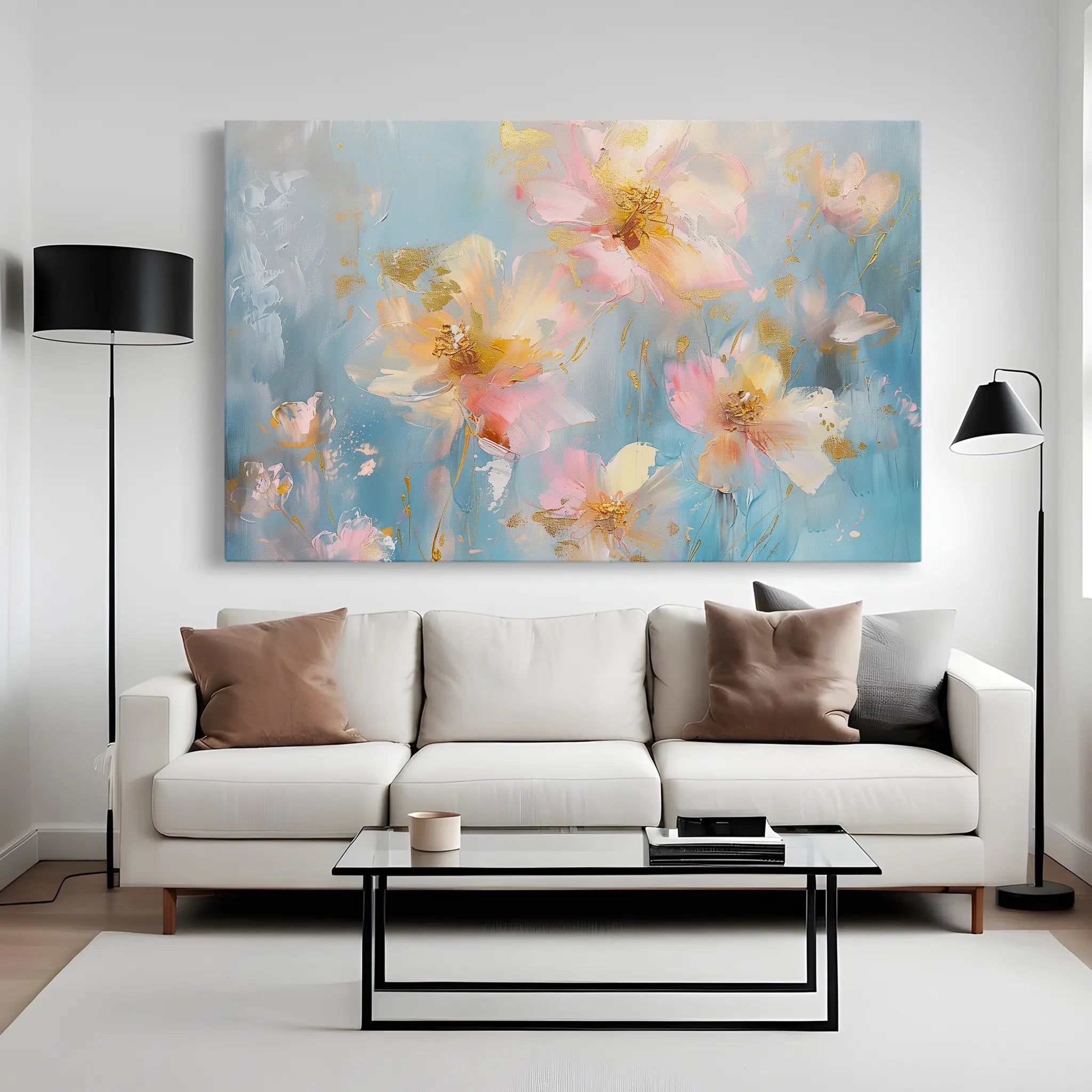 Floral Canvas Wall Art WAD875-F 90 x 60 cm / Stretched on hidden frame