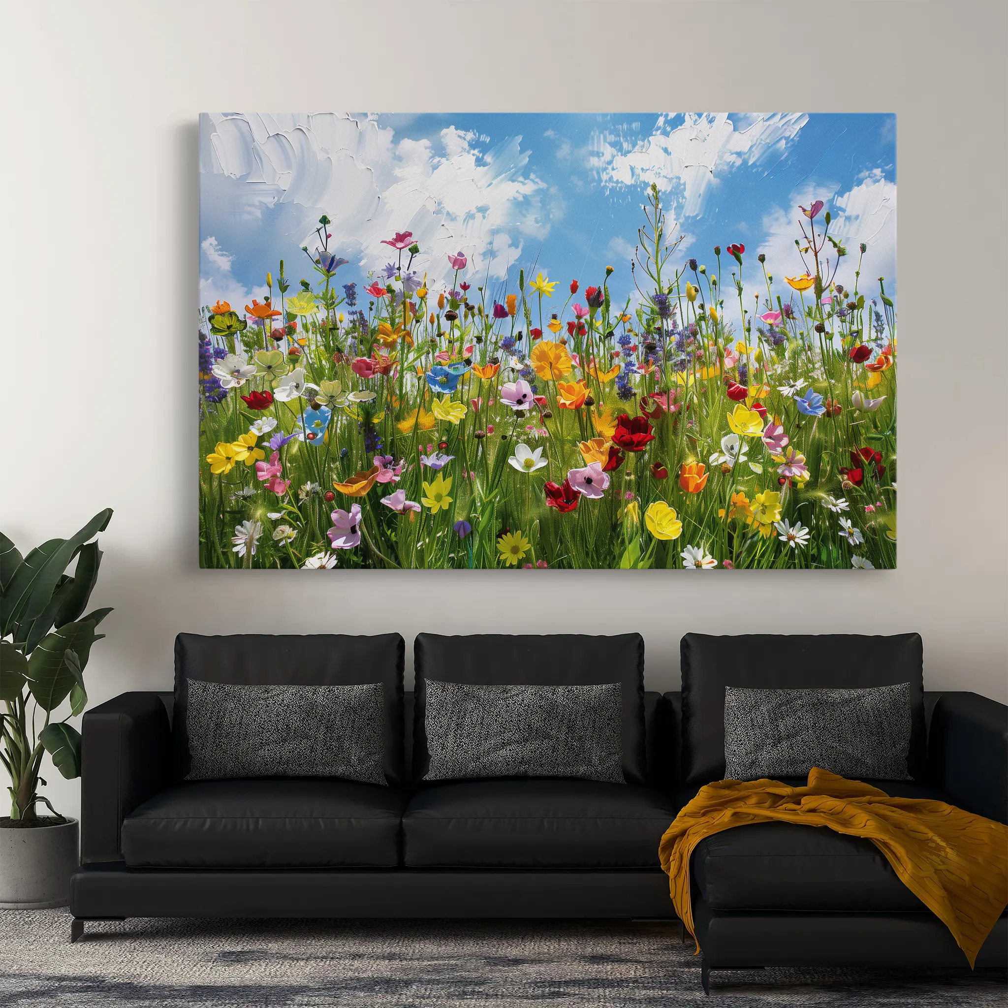 Floral Canvas Wall Art WAD876-F 90 x 60 cm / Stretched on hidden frame