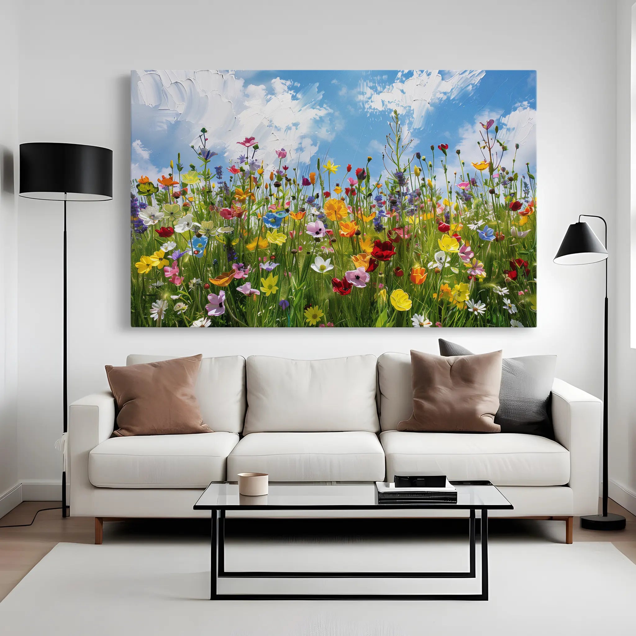 Floral Canvas Wall Art WAD876-F 90 x 60 cm / Stretched on hidden frame