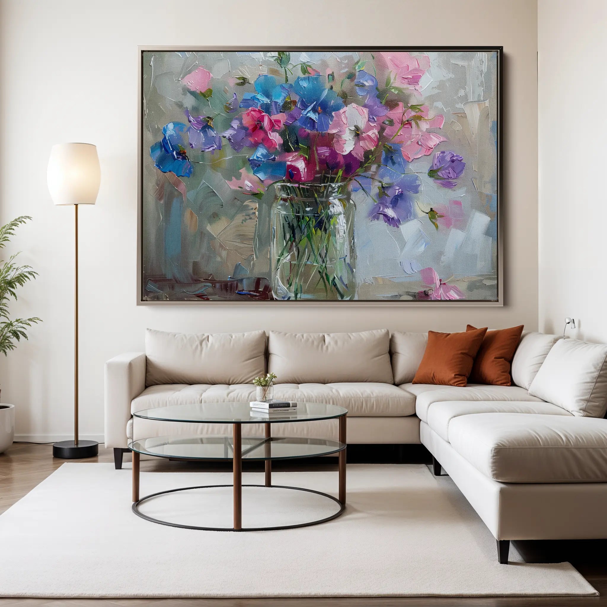 Floral Canvas Wall Art WAD877-F 90 x 60 cm / Stretched on hidden frame