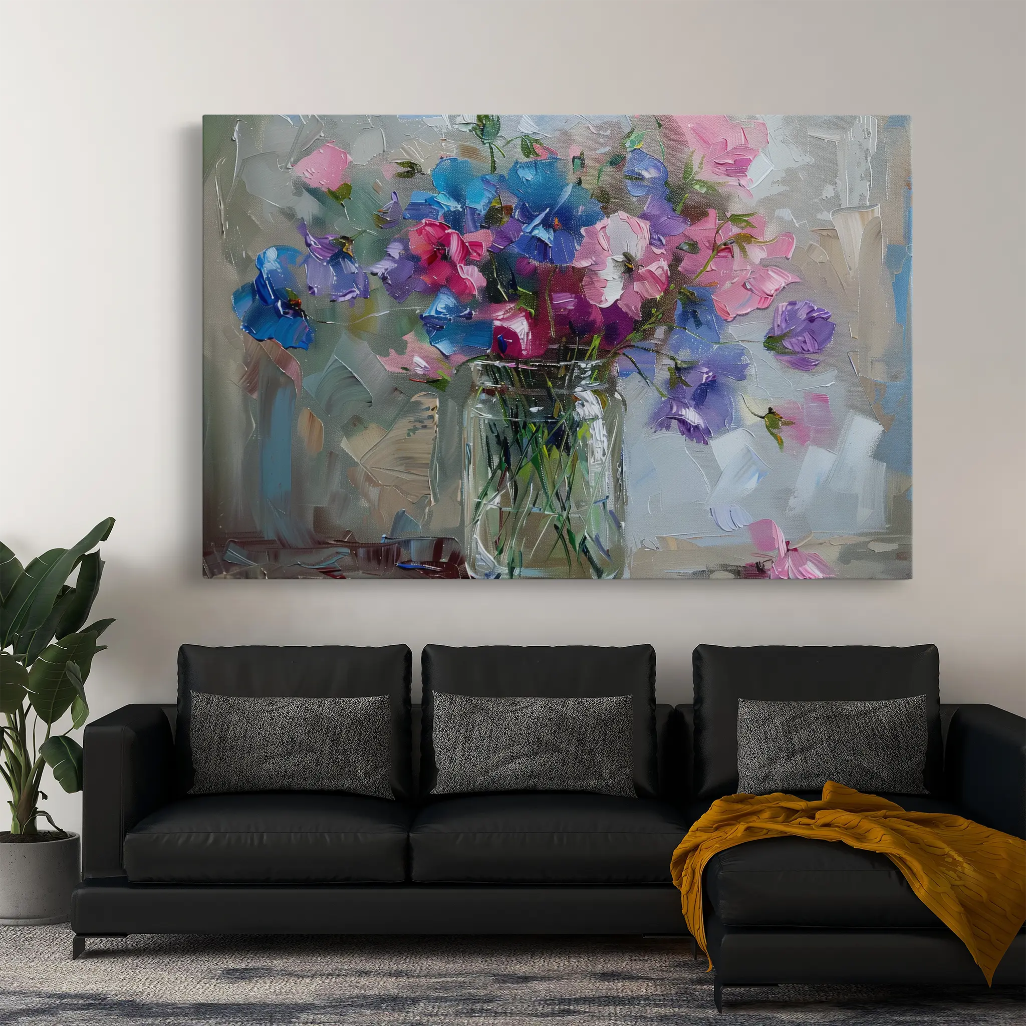 Floral Canvas Wall Art WAD877-F 90 x 60 cm / Stretched on hidden frame