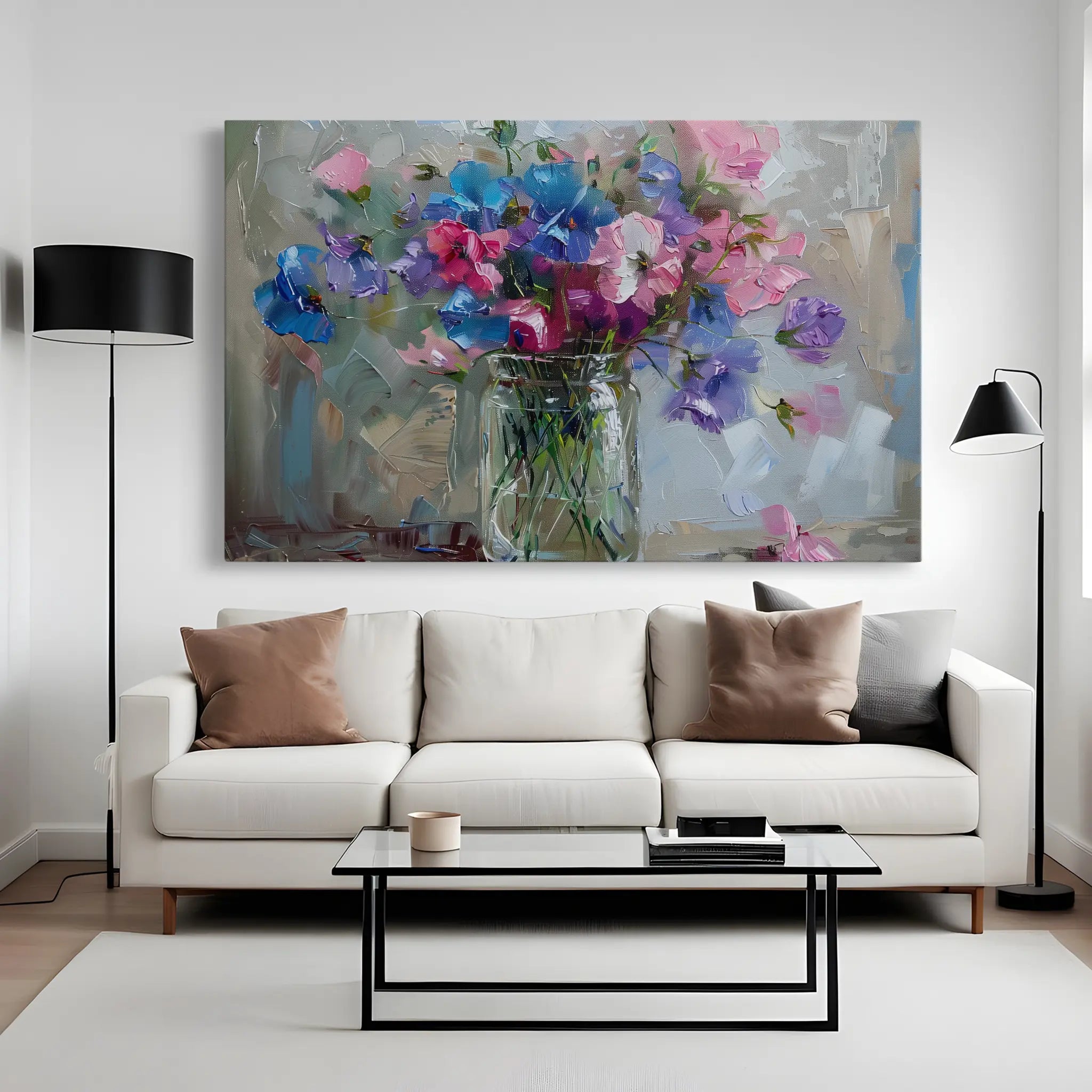 Floral Canvas Wall Art WAD877-F 90 x 60 cm / Stretched on hidden frame