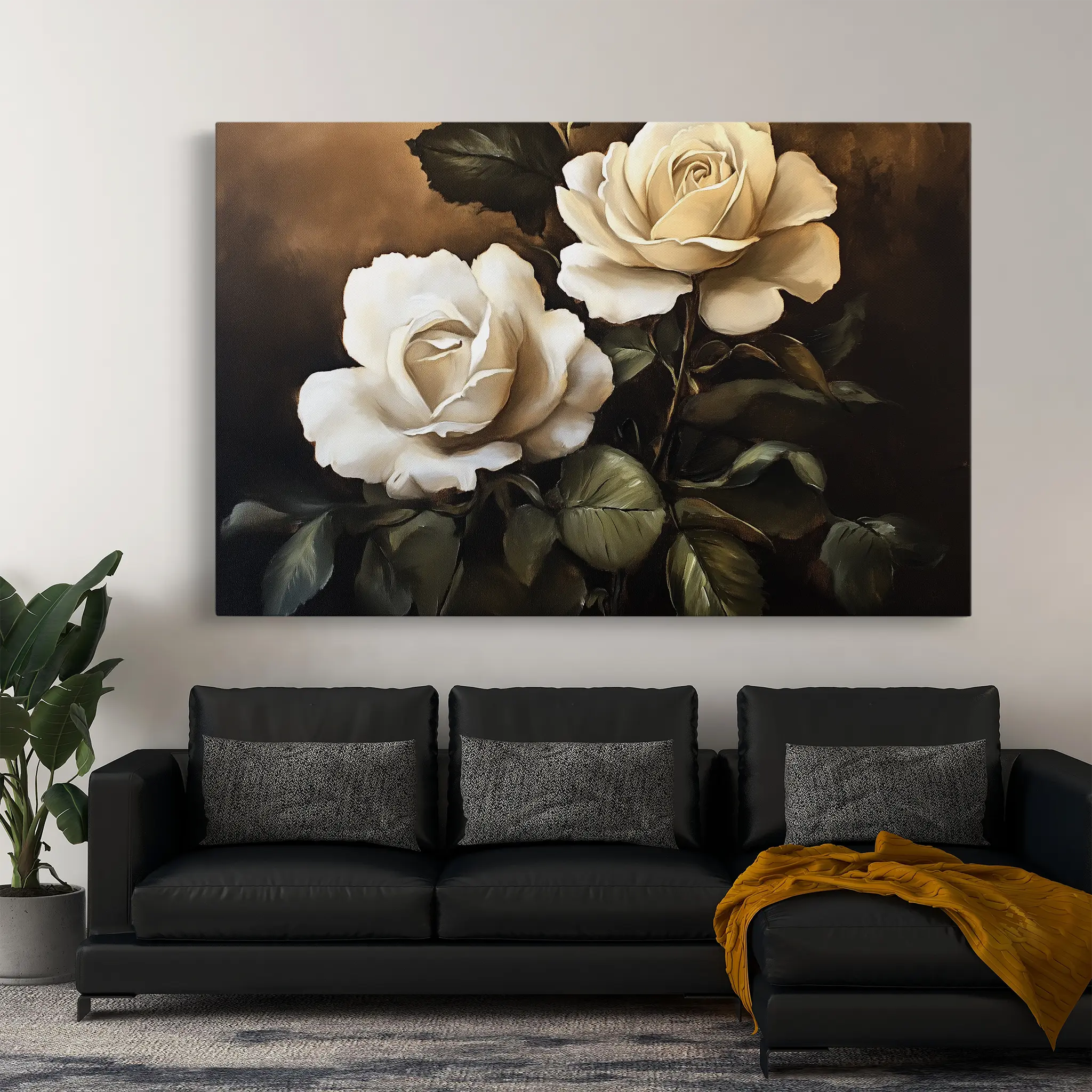 Floral Canvas Wall Art WAD882-F 90 x 60 cm / Stretched on hidden frame