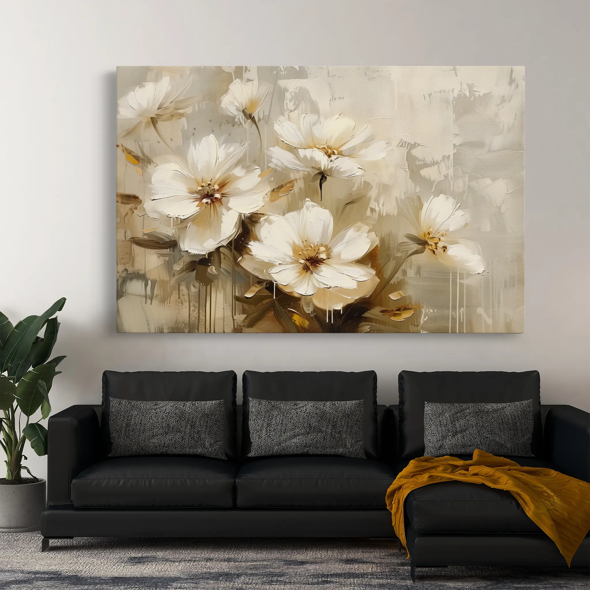 Floral Canvas Wall Art WAD883-F 90 x 60 cm / Stretched on hidden frame