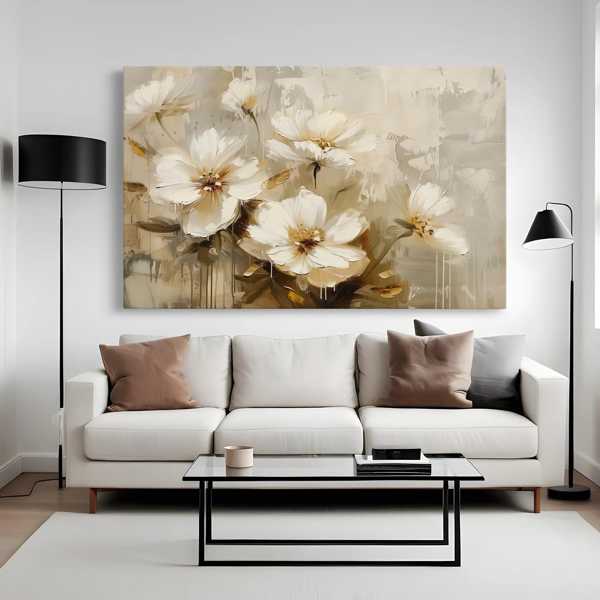 Floral Canvas Wall Art WAD883-F 90 x 60 cm / Stretched on hidden frame