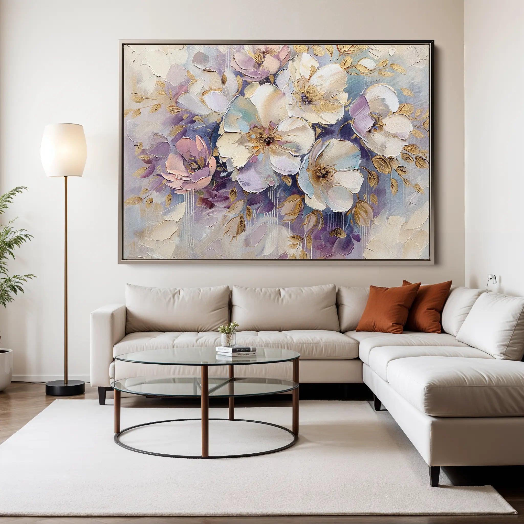 Floral Canvas Wall Art WAD884-F 90 x 60 cm / Stretched on hidden frame