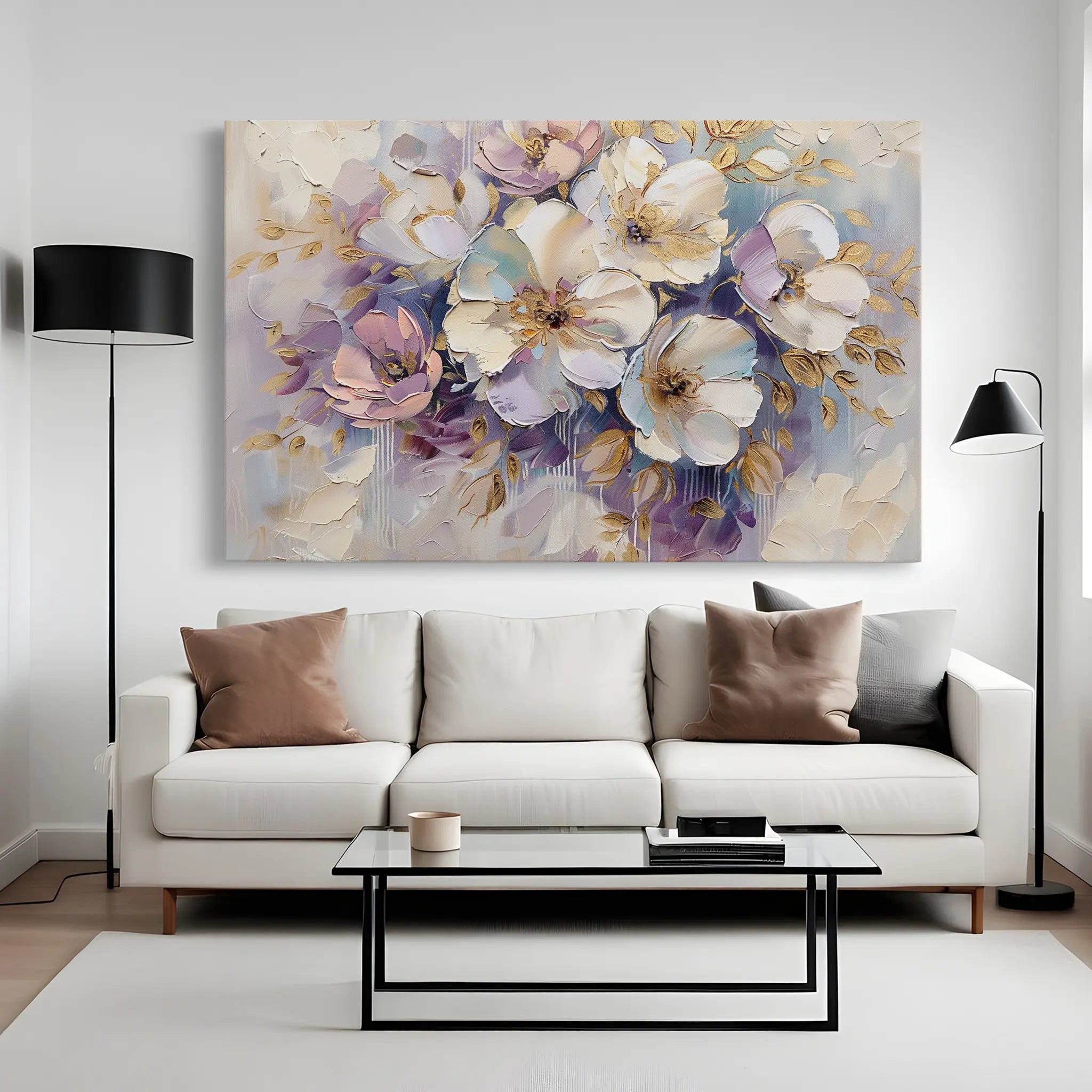 Floral Canvas Wall Art WAD884-F 90 x 60 cm / Stretched on hidden frame