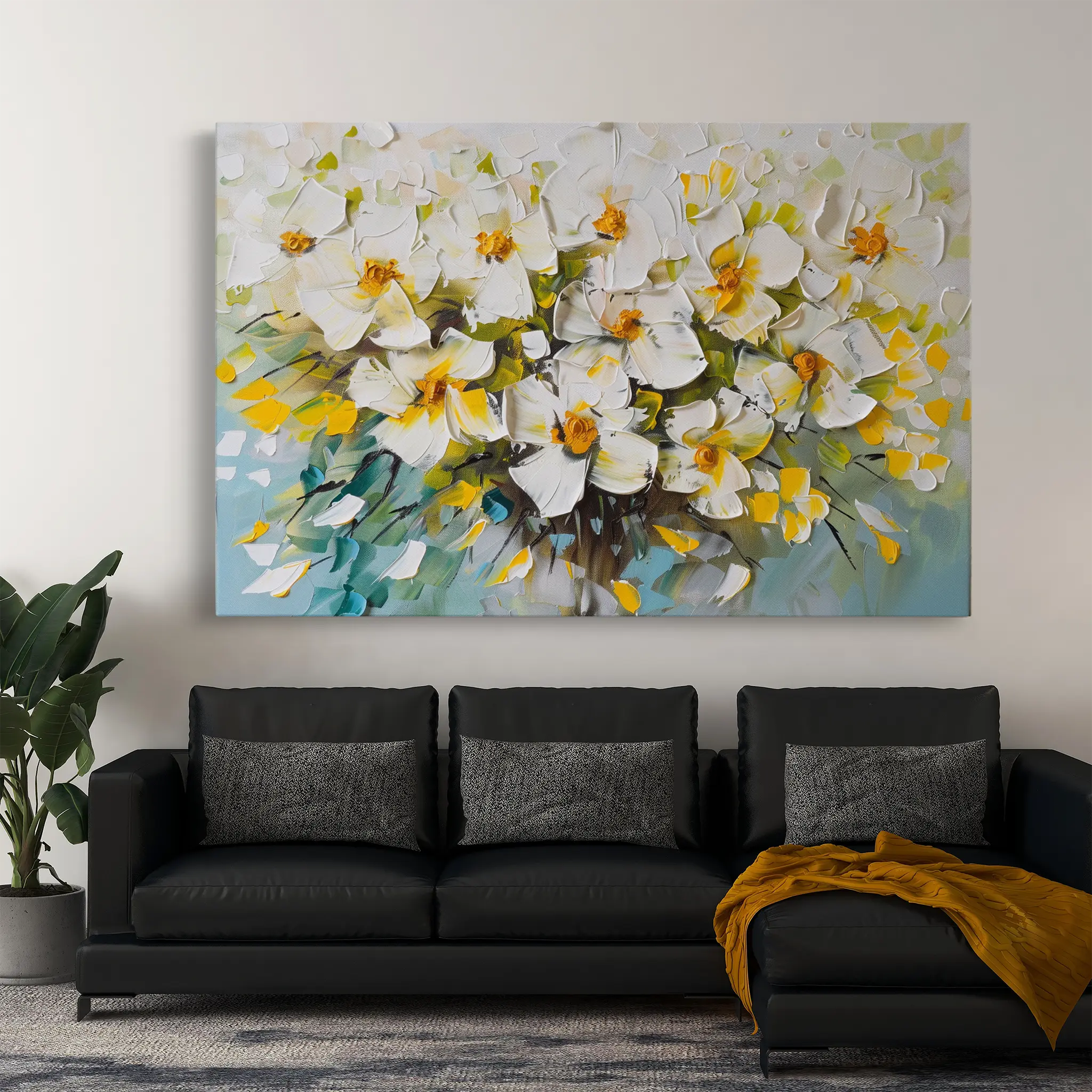 Floral Canvas Wall Art WAD885-F 90 x 60 cm / Stretched on hidden frame