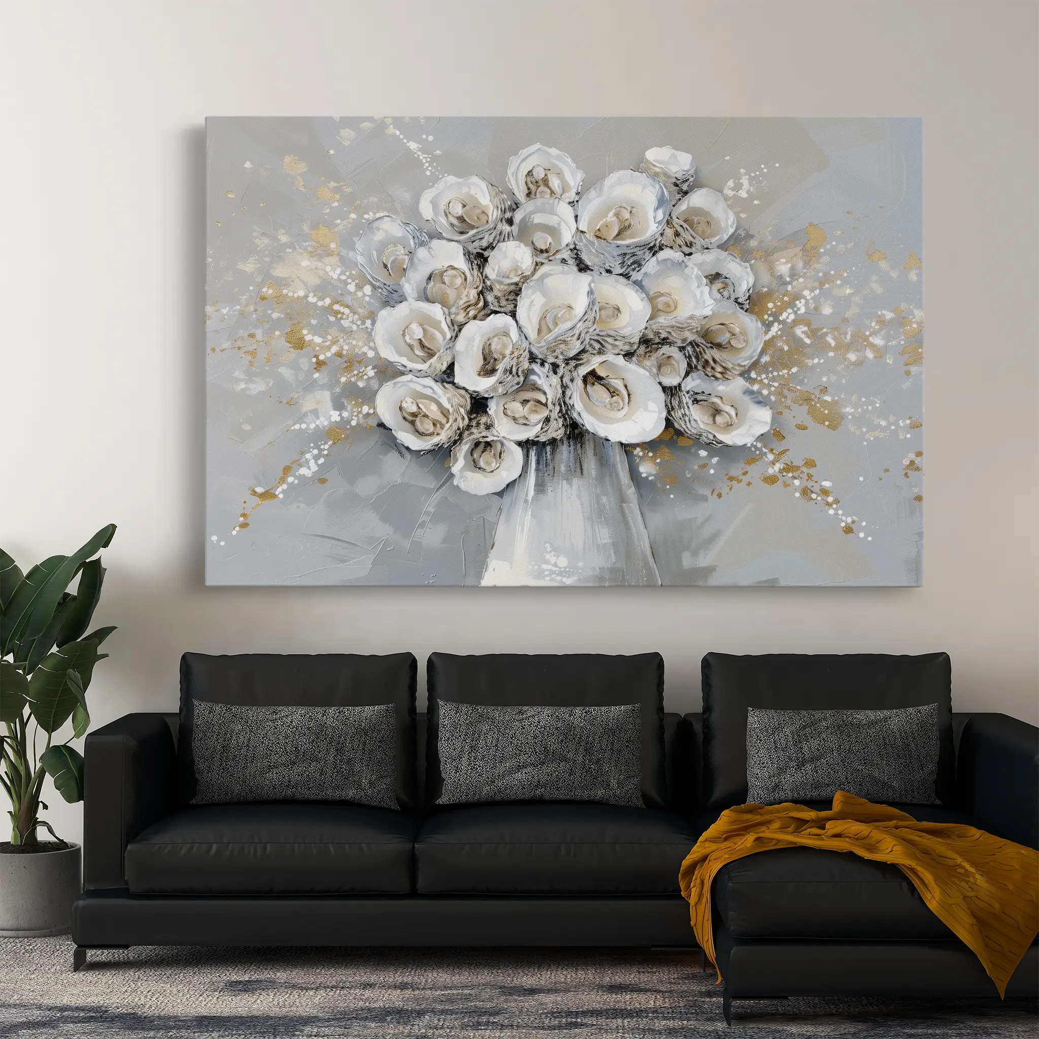 Floral Canvas Wall Art WAD887-F 90 x 60 cm / Stretched on hidden frame