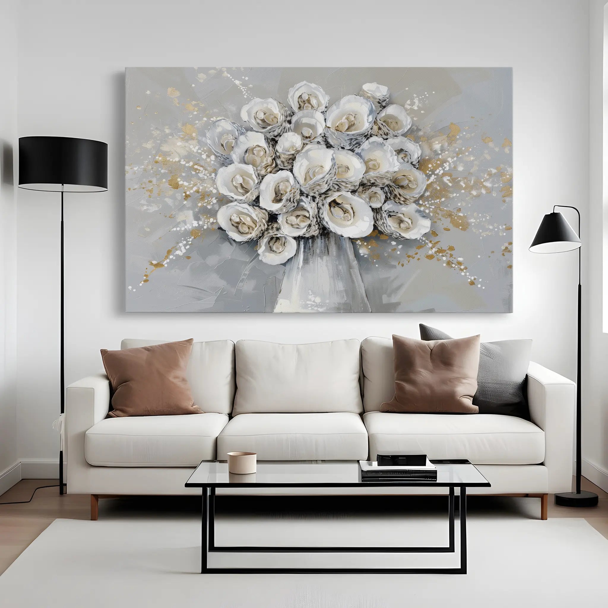 Floral Canvas Wall Art WAD887-F 90 x 60 cm / Stretched on hidden frame