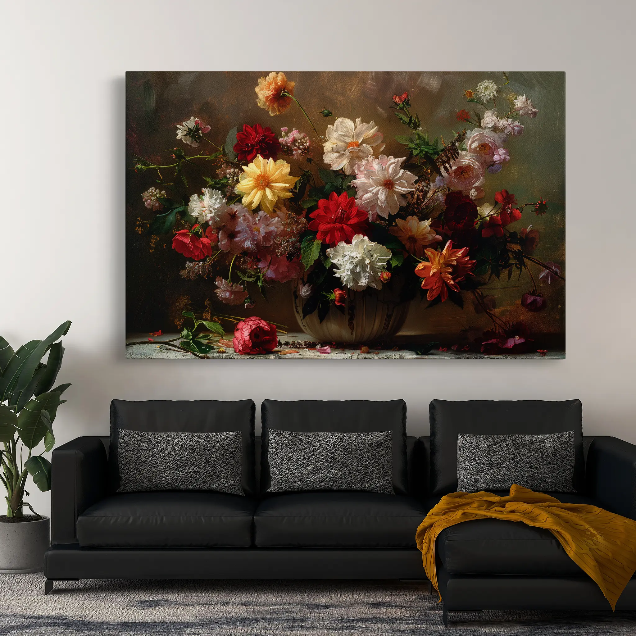 Floral Canvas Wall Art WAD888-F 90 x 60 cm / Stretched on hidden frame