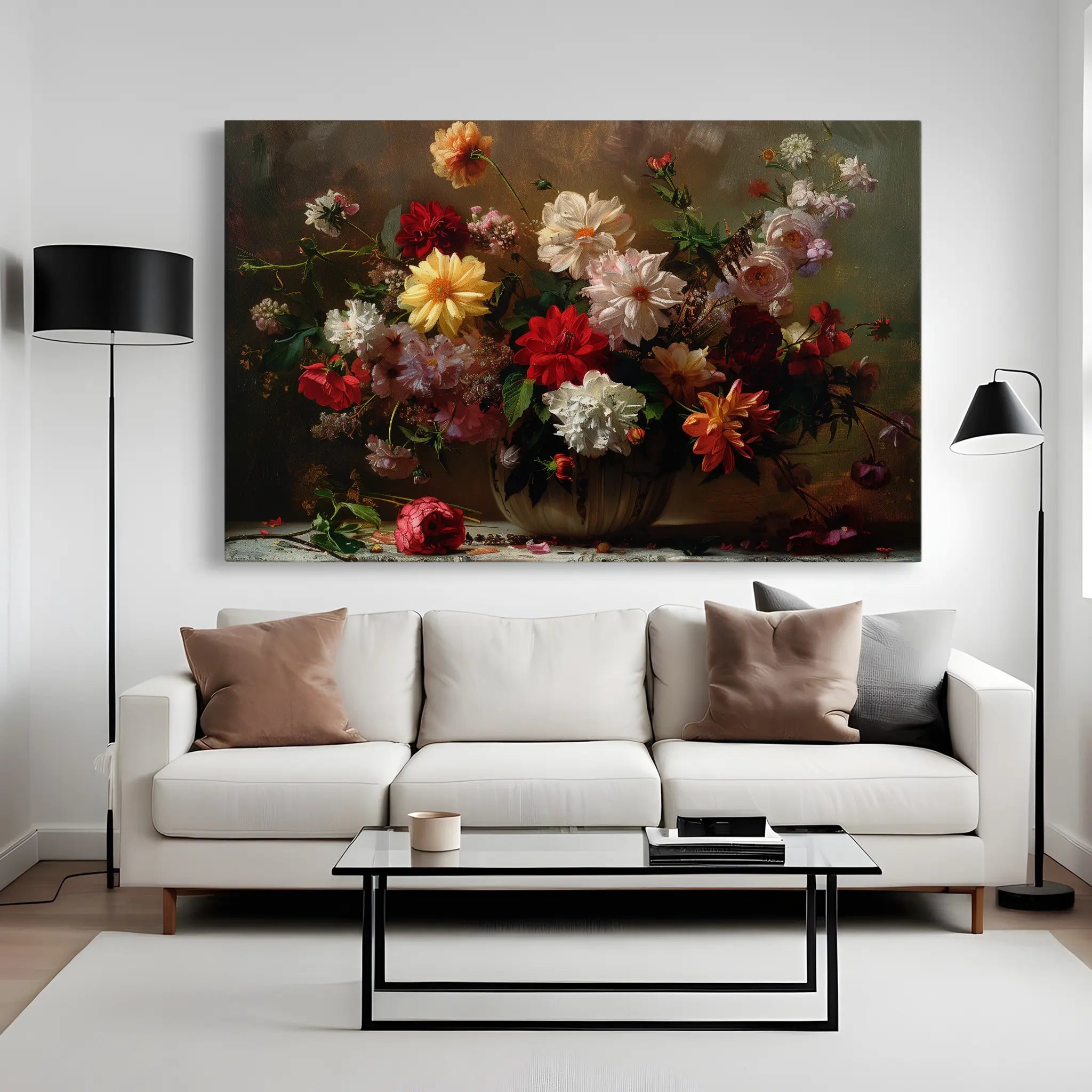 Floral Canvas Wall Art WAD888-F 90 x 60 cm / Stretched on hidden frame