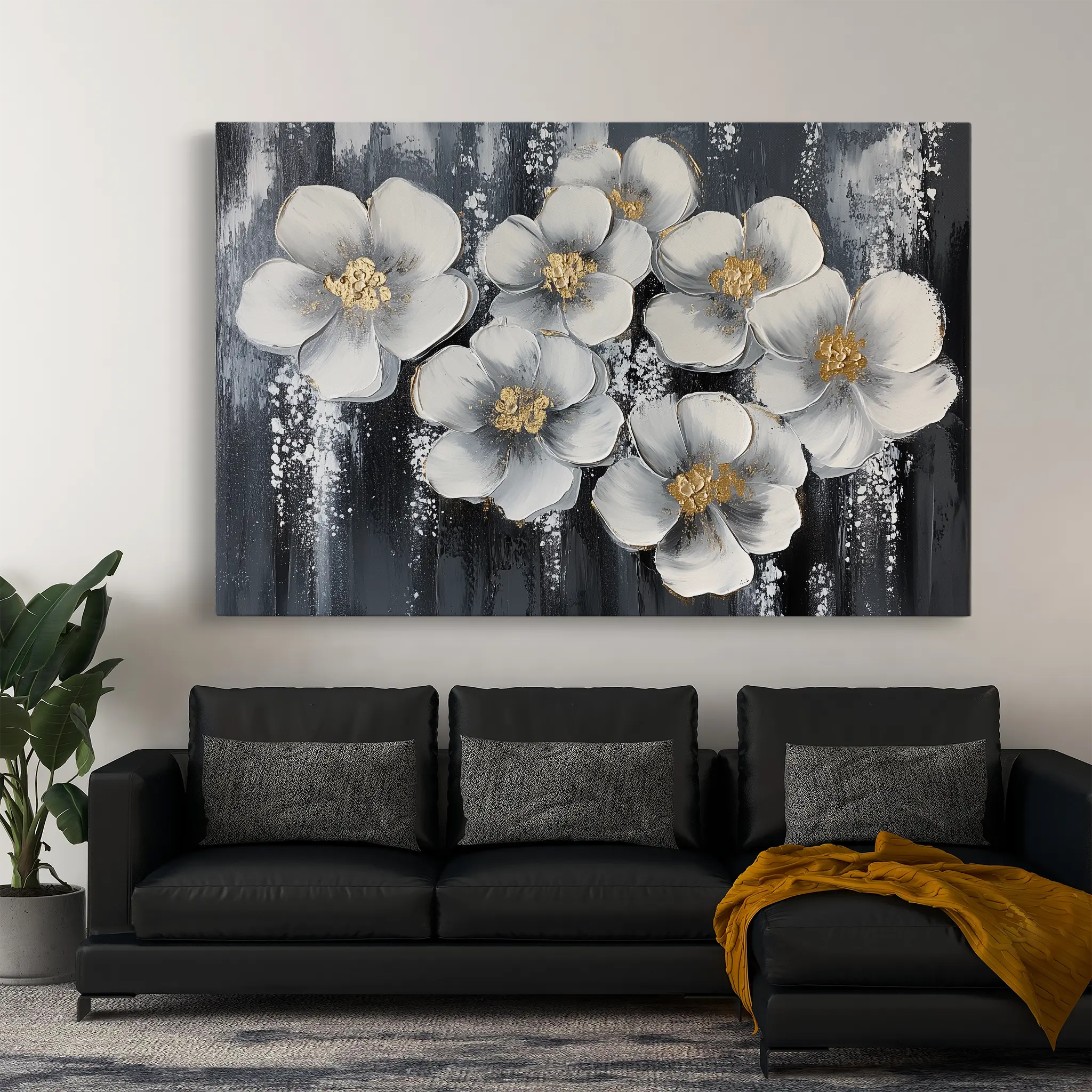 Floral Canvas Wall Art WAD890-F 90 x 60 cm / Stretched on hidden frame