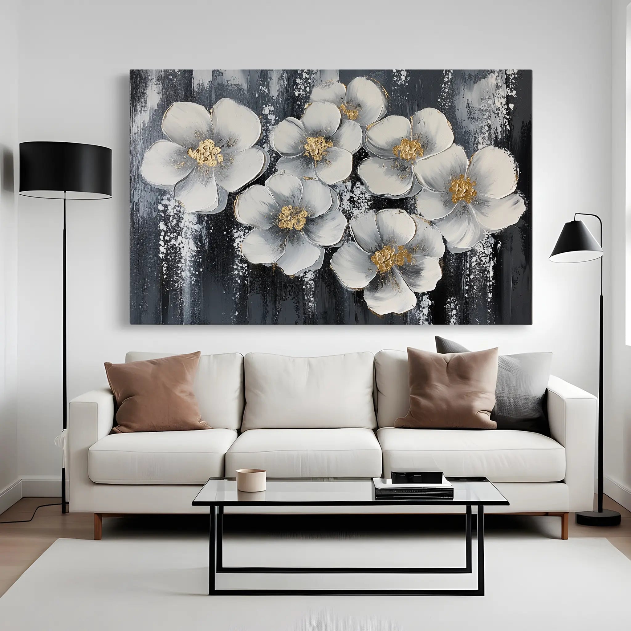 Floral Canvas Wall Art WAD890-F 90 x 60 cm / Stretched on hidden frame