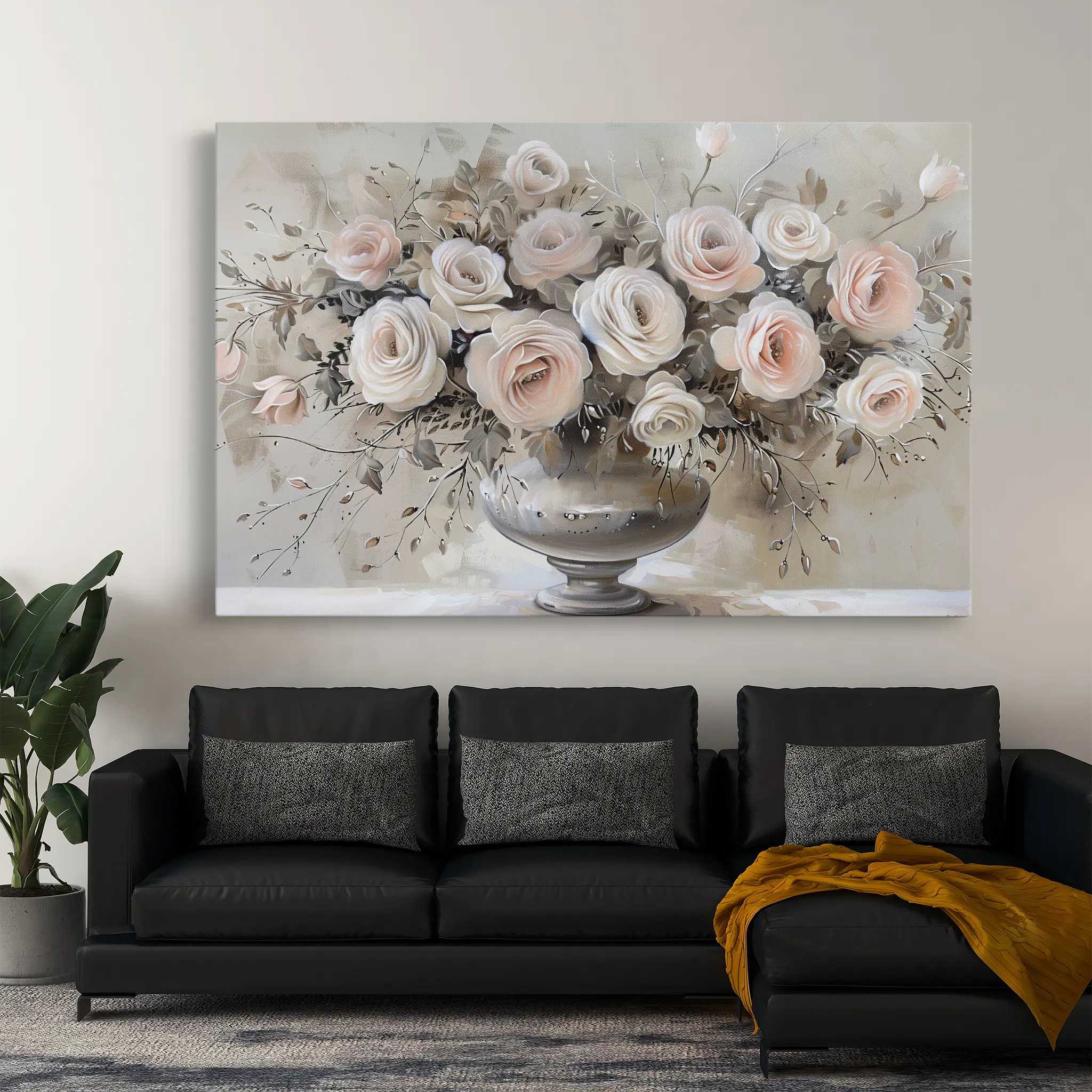 Floral Canvas Wall Art WAD891-F 90 x 60 cm / Stretched on hidden frame