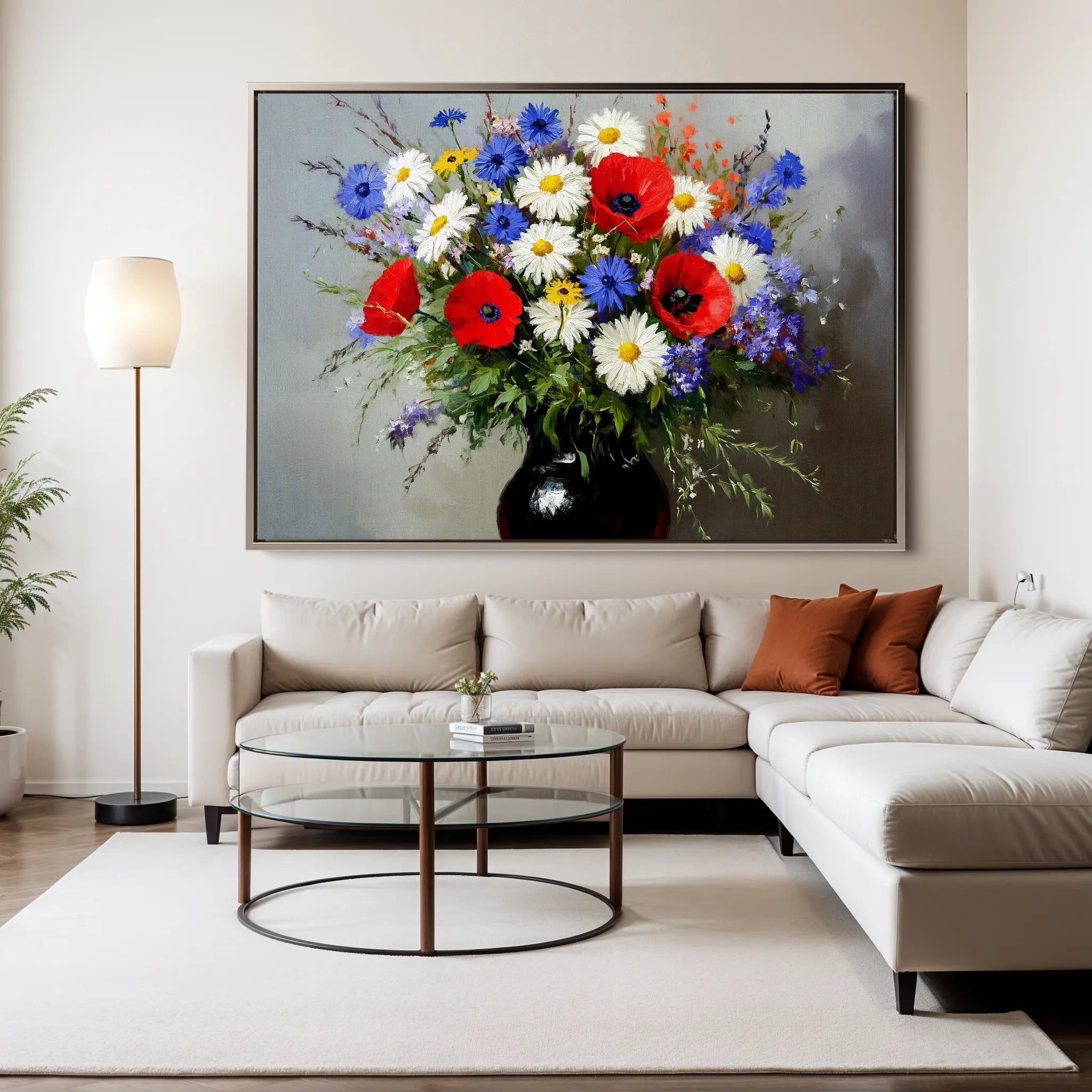 Floral Canvas Wall Art WAD893-F 90 x 60 cm / Stretched on hidden frame