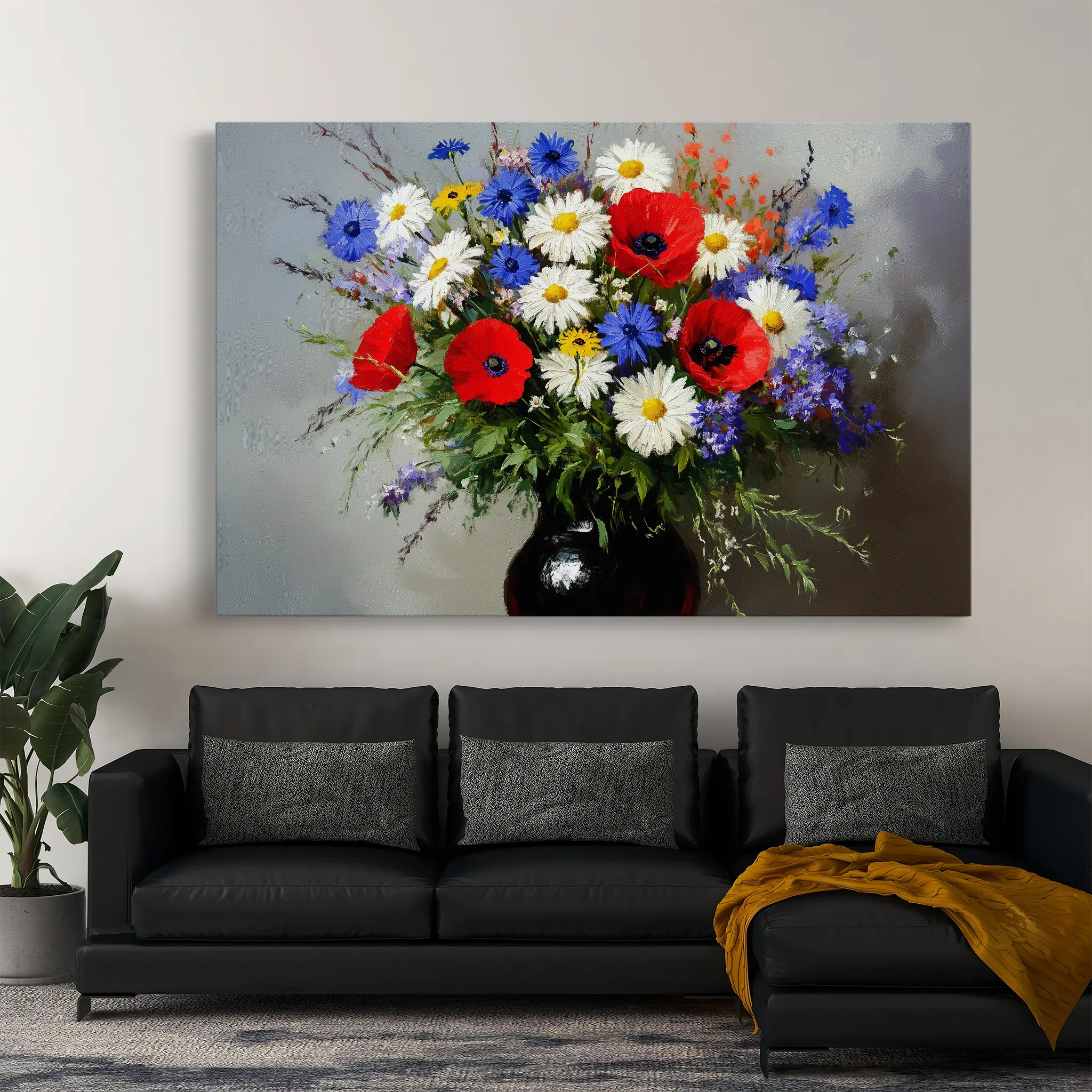 Floral Canvas Wall Art WAD893-F 90 x 60 cm / Stretched on hidden frame