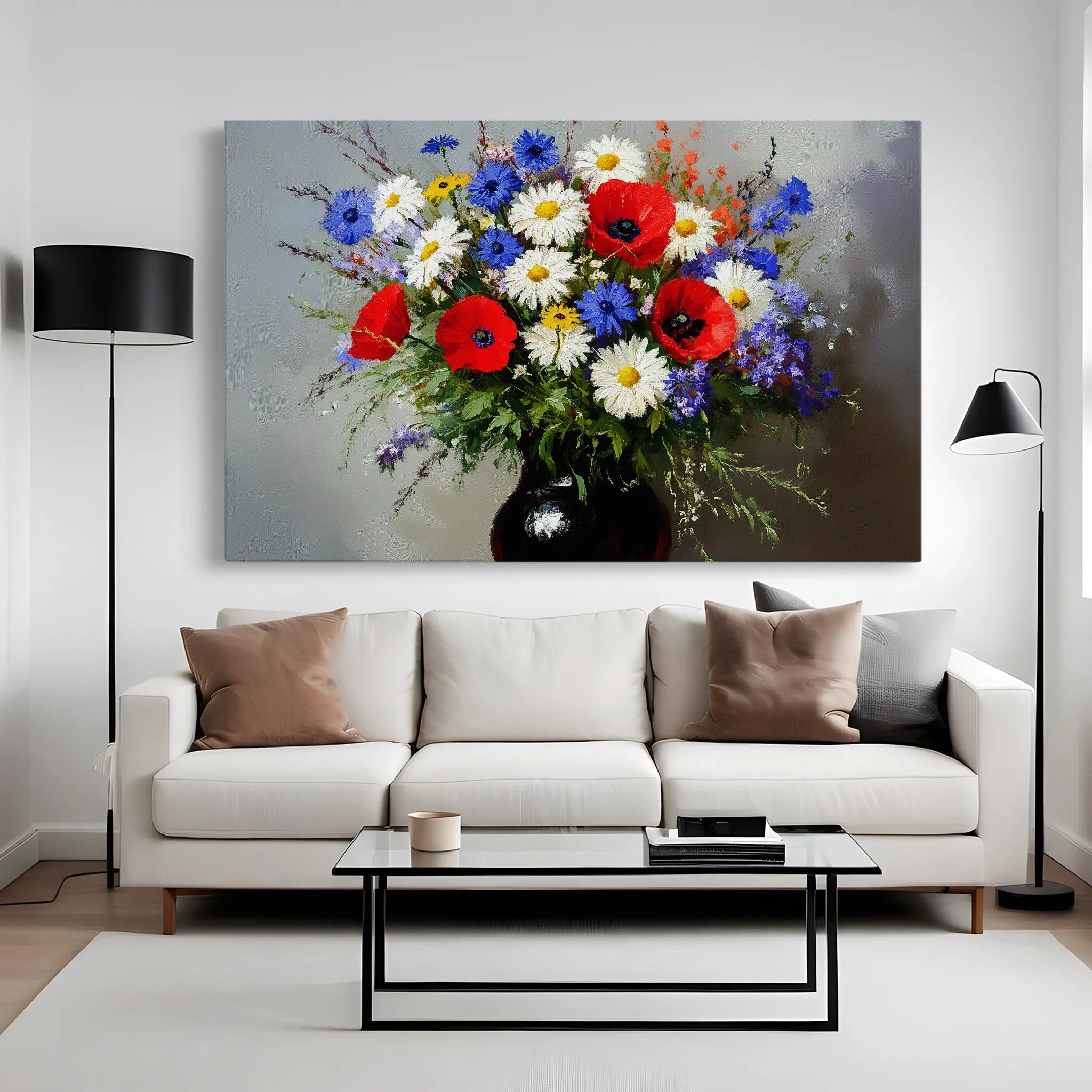 Floral Canvas Wall Art WAD893-F 90 x 60 cm / Stretched on hidden frame