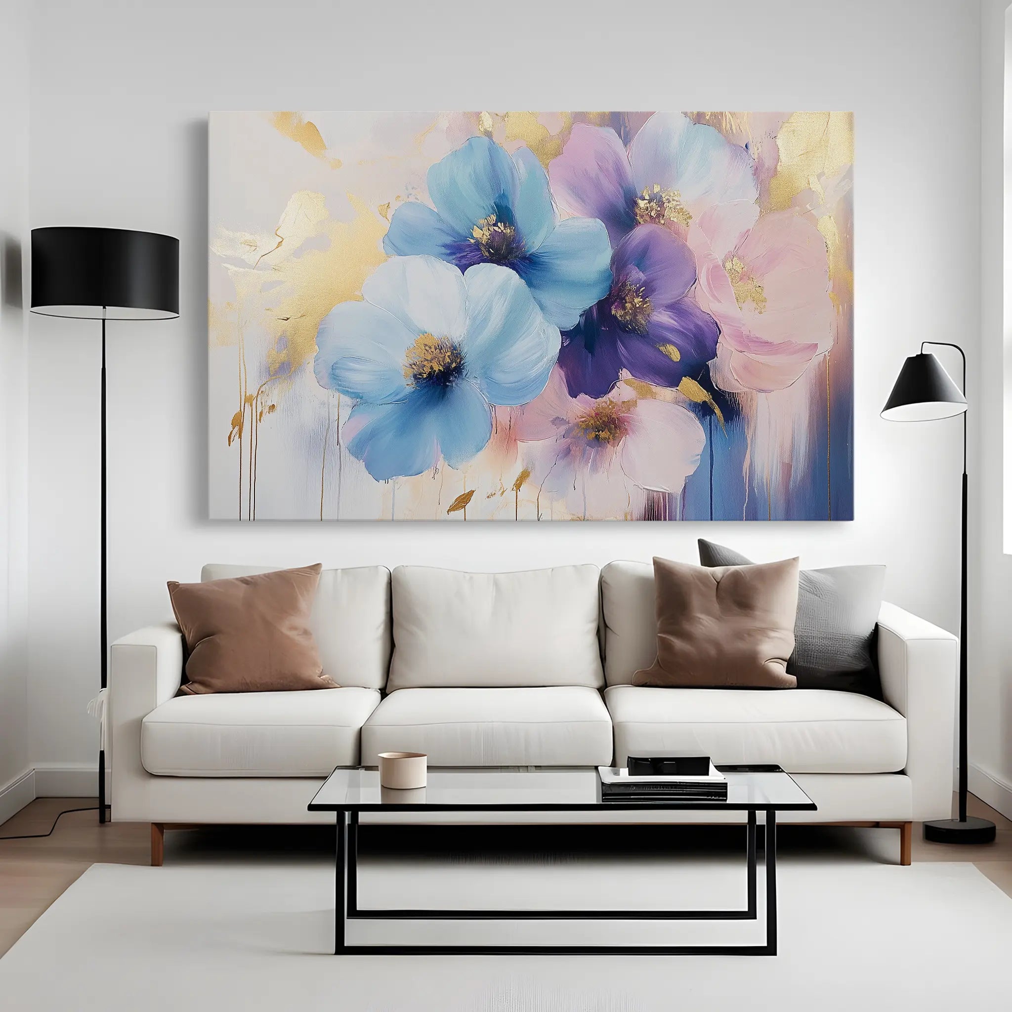 Floral Canvas Wall Art WAD894-F 90 x 60 cm / Stretched on hidden frame